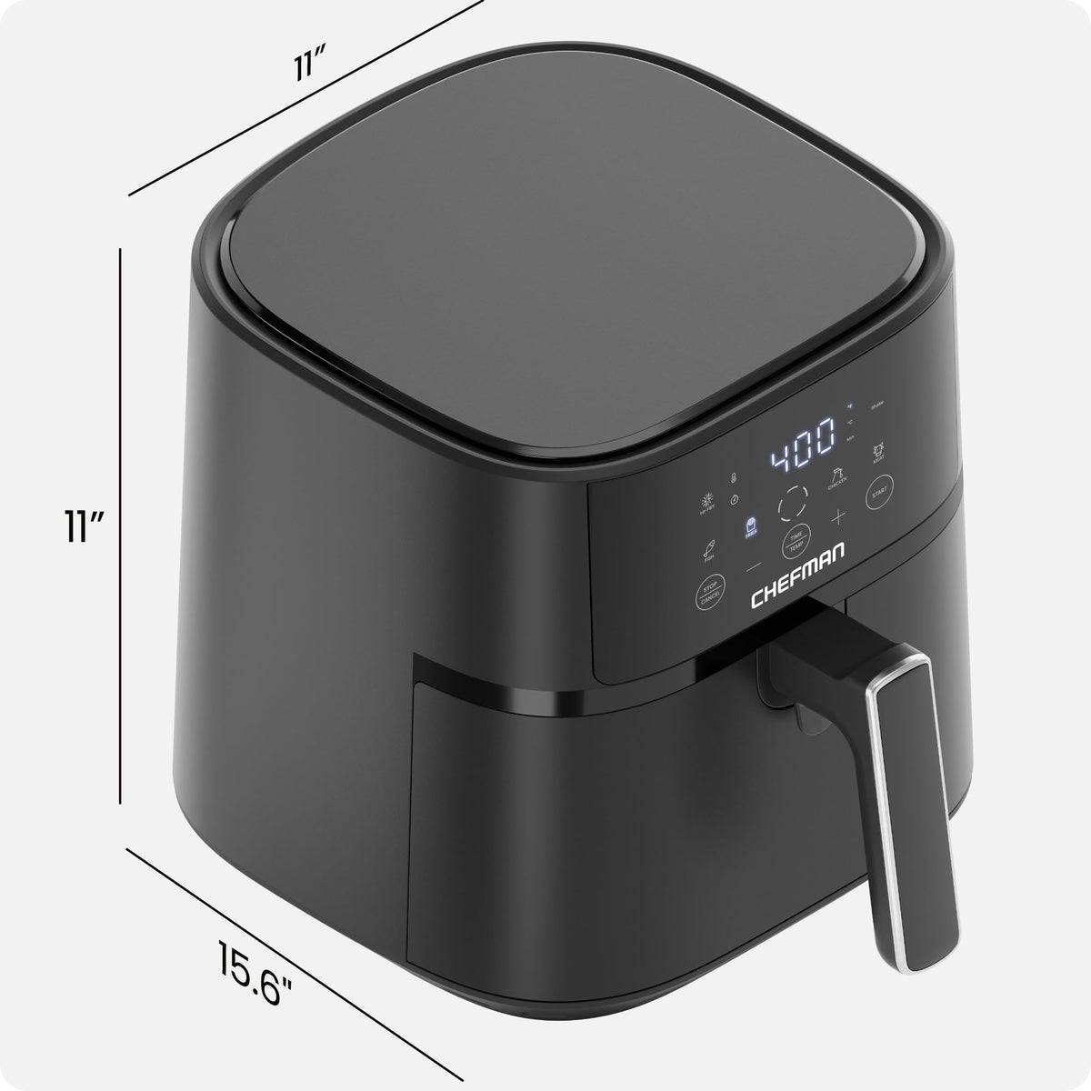 Chefman Air Fryer – 6 QT Compact Airfryer for Quick & Easy Meals, Features Hi-Fry Technology for Extra Crisp, Easy-View Window, Touch Controls with 4 Presets, Nonstick & Dishwasher Safe Basket - Black