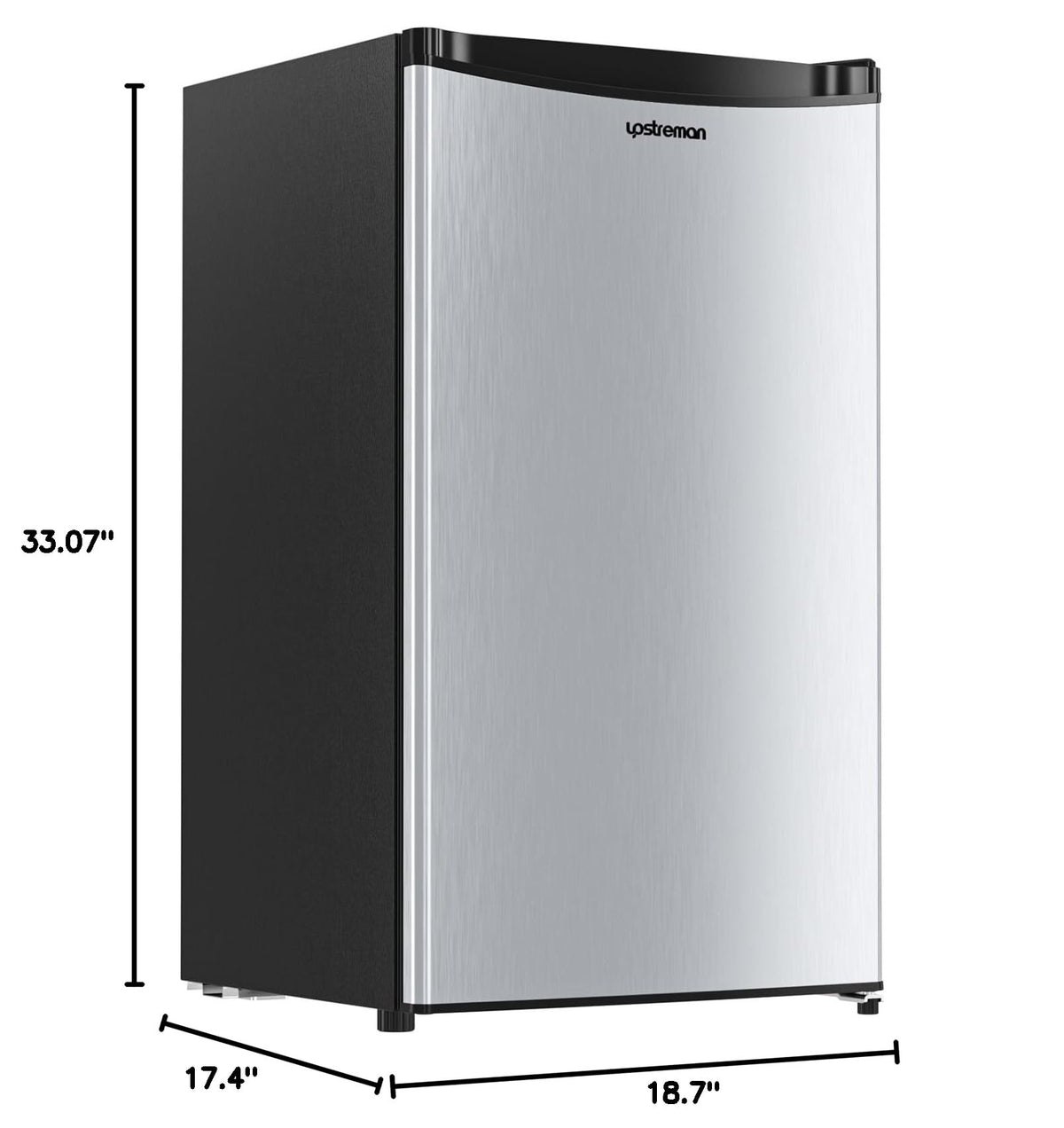 Upstreman 3.2 Cu.Ft Mini Fridge with Freezer, Black-BR321