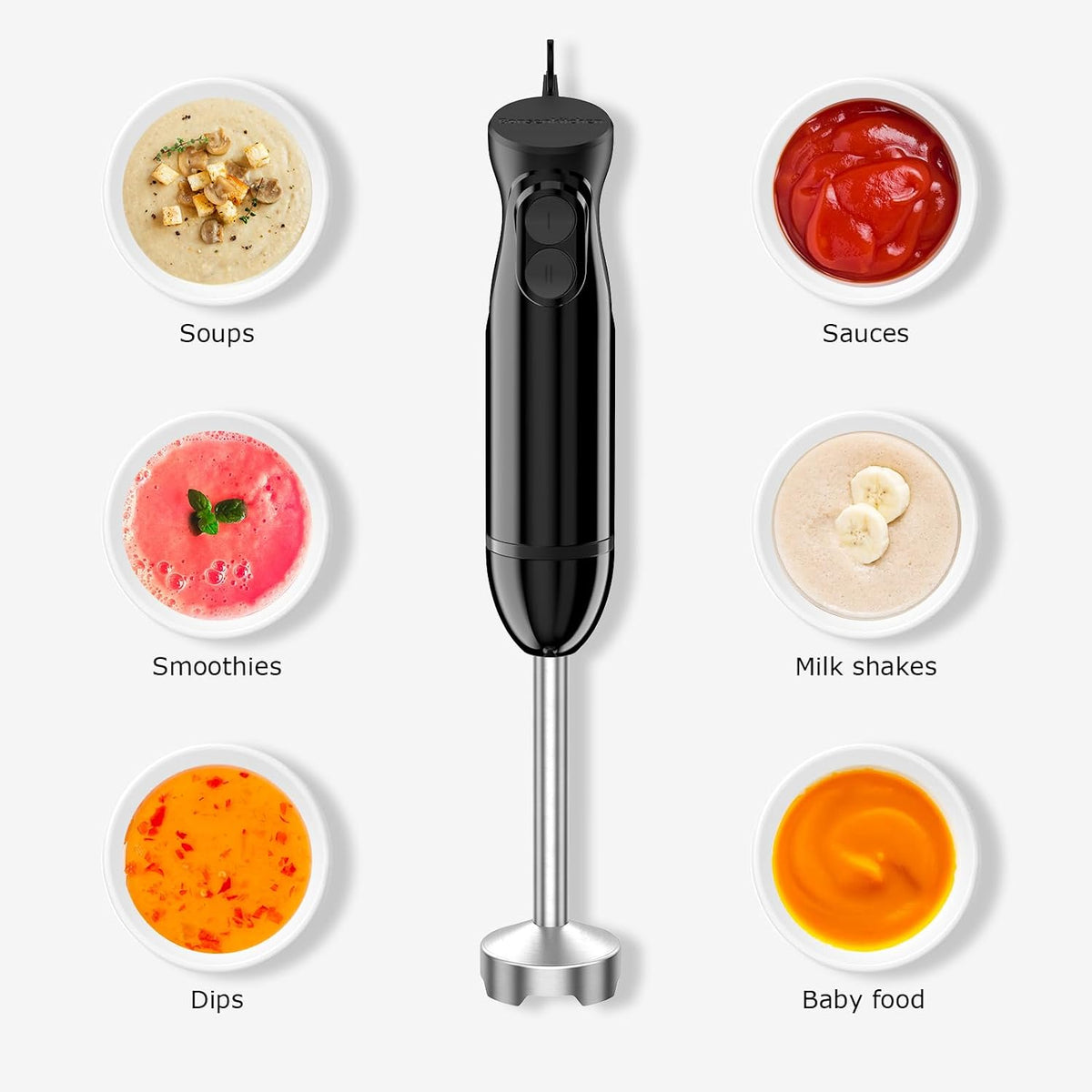Bonsenkitchen Immersion Hand Blender, Smoothie, Puree, Baby Food