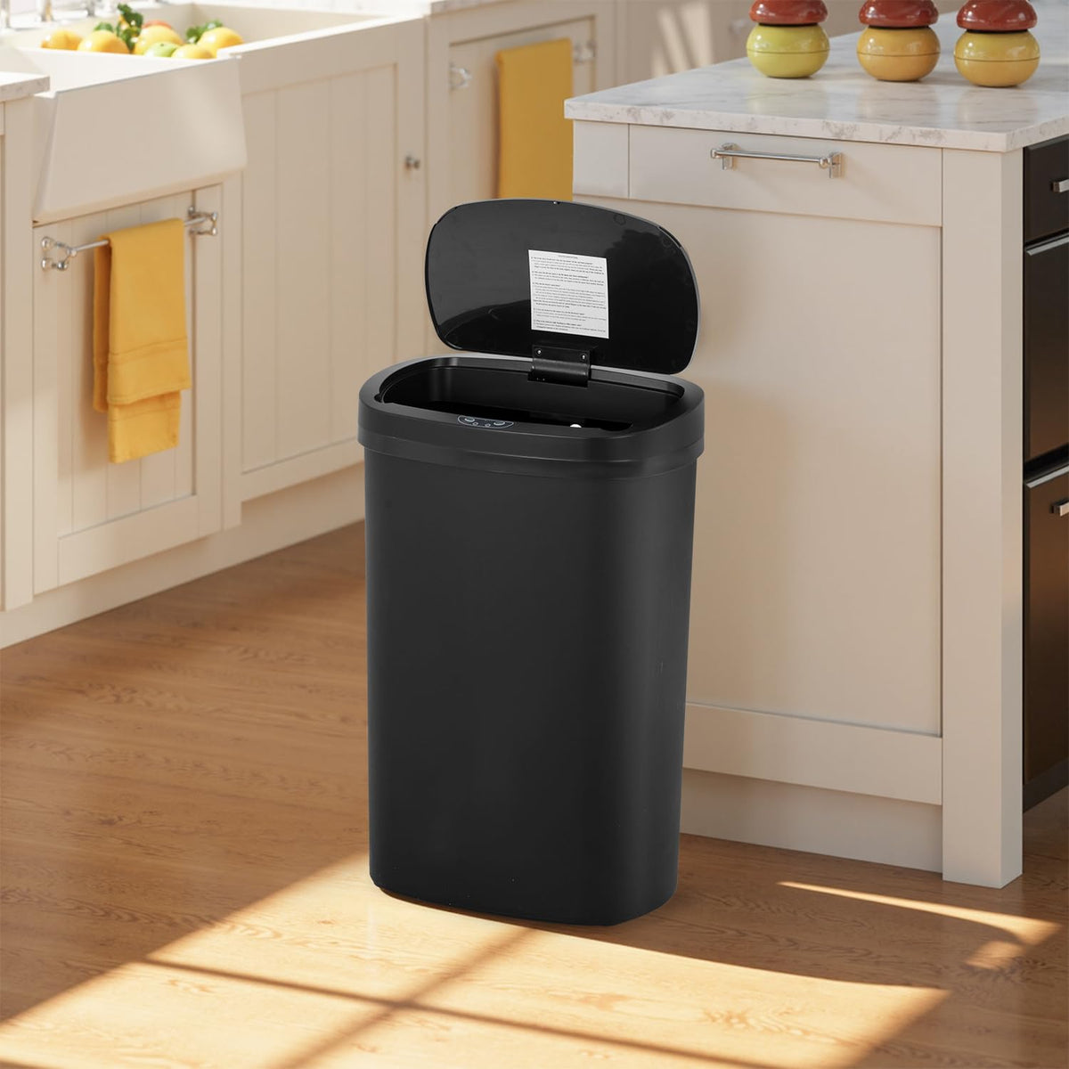 BestOffice | 13 Gallon Stainless Steel Trash Can with Lid | Steel
