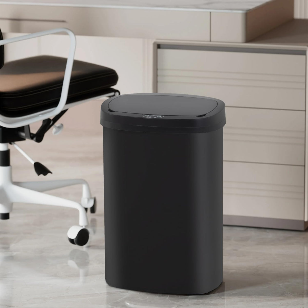 BestOffice | 13 Gallon Stainless Steel Trash Can with Lid | Steel