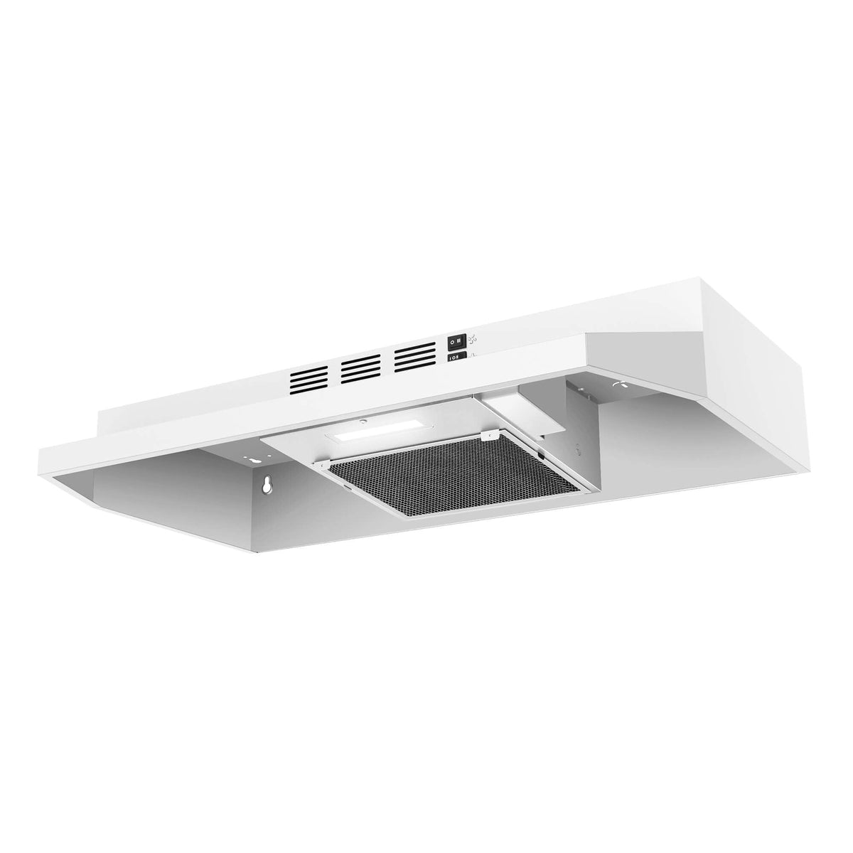 SNDOAS 30 inch Range Hood Ducted/Ductless Convertible Stainless Steel Range Hood Under Cabinet with Rocker Button Control,Vent Hood with LED Light,2 Speed Exhaust Fan,Under Cabinet Hood,Silver