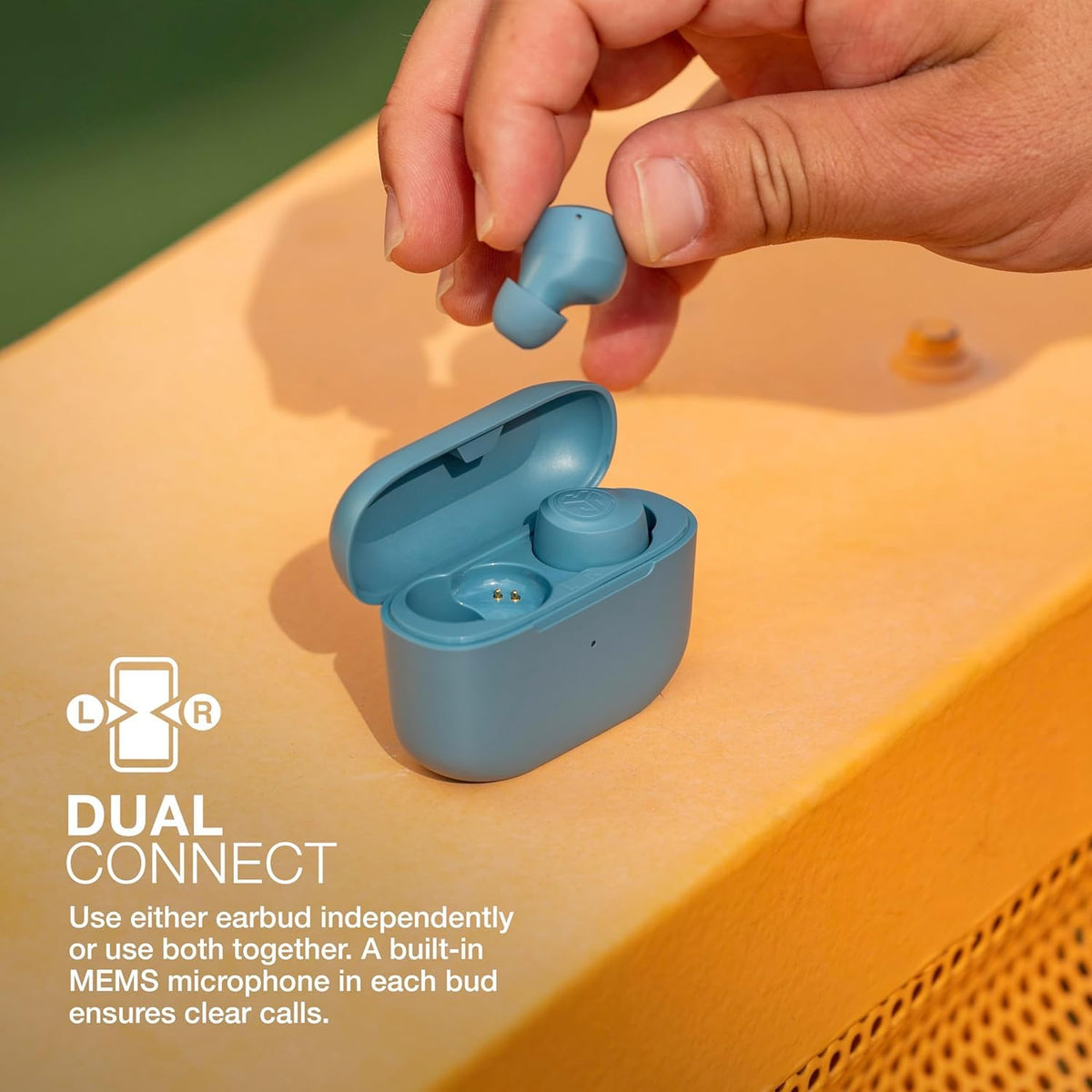 JLab Go Air Pop+ Earbuds, Dual Connect, EQ3 Sound, Mint Green
