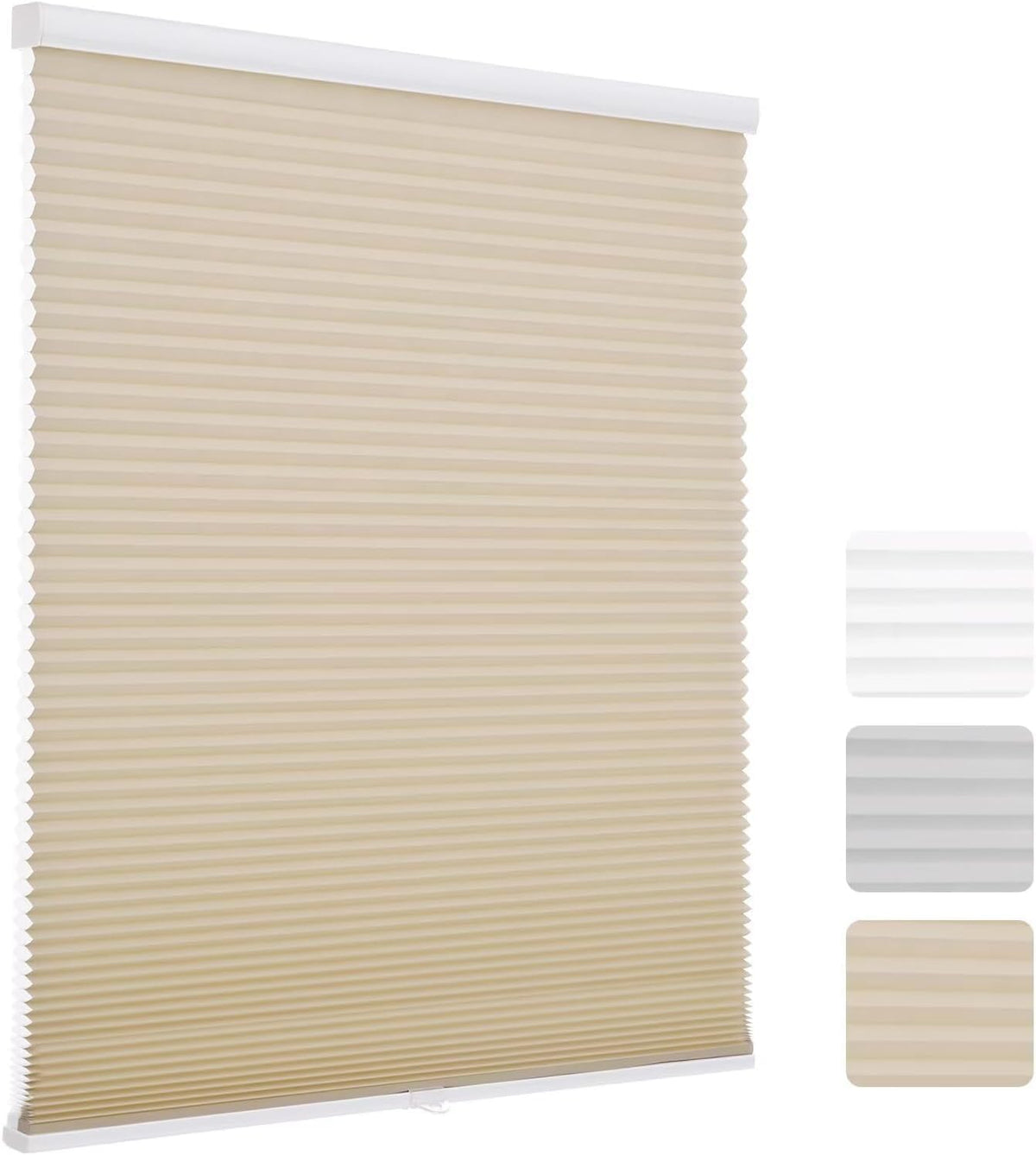 MYshade Cordless Blackout Cellular Shades, 1.5" Honeycomb Window Blinds for Bedroom & Nursery, Thermal Insulated, Noise Reducing, Privacy Shades, Inside or Outside Mount (24" W x 50" H, Light Brown)