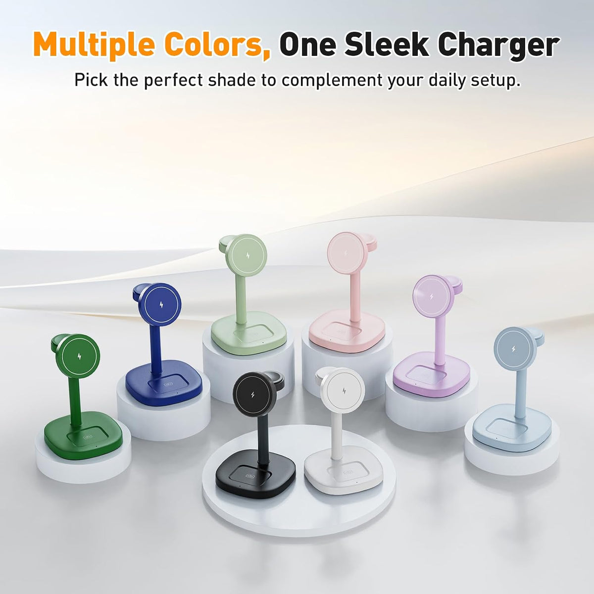 3 in 1 Fast Charging Station, 15W Magnetic Wireless Charger Stand