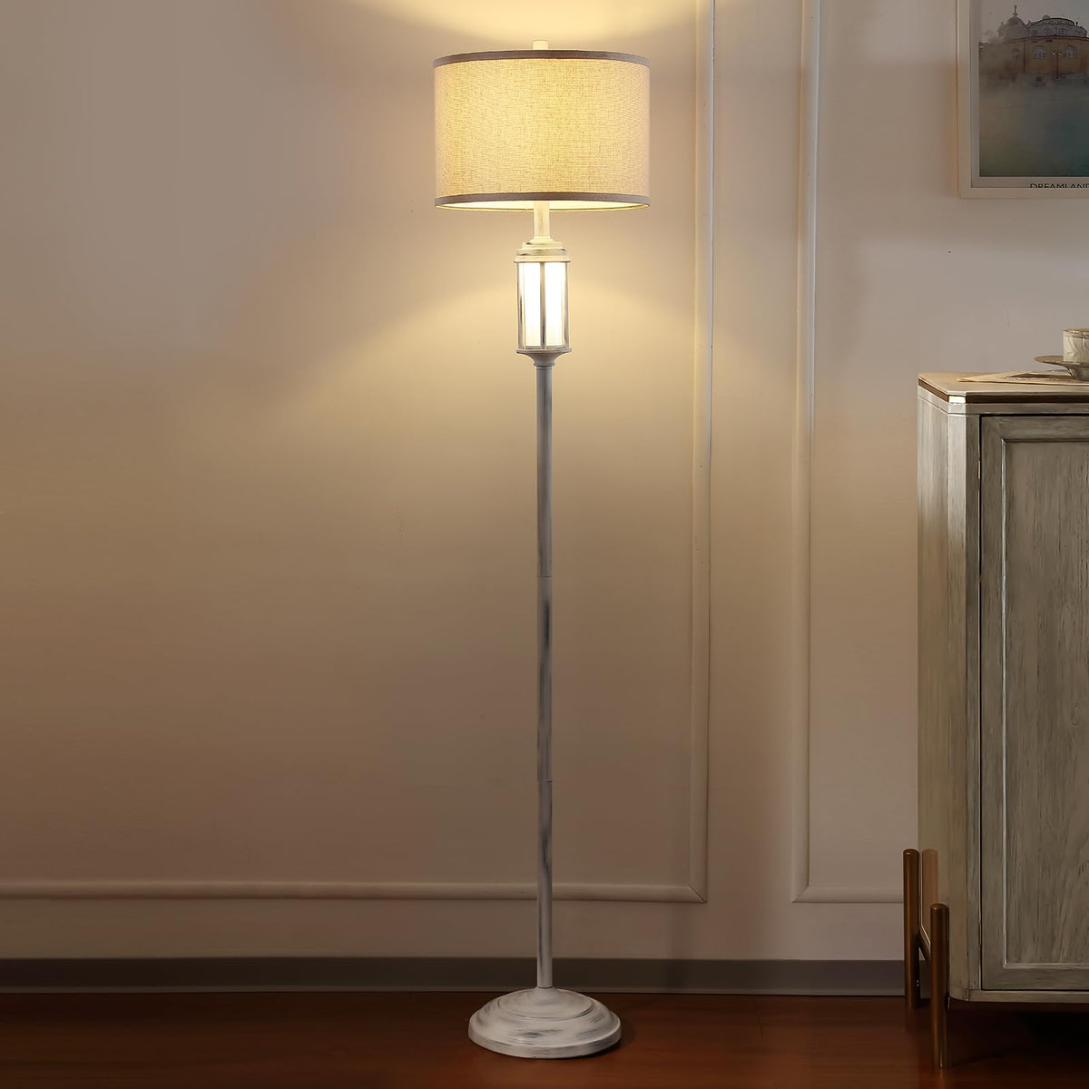 AIEAMPDO 65'' Farmhouse Floor Lamp for Living Room with 2 Light Sources