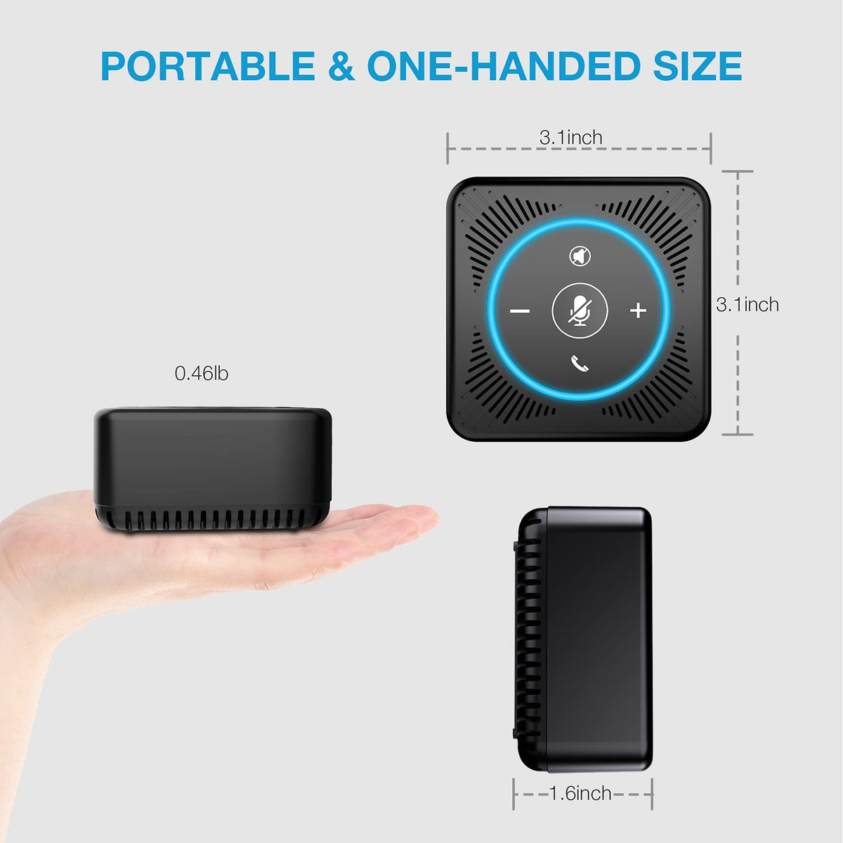 EMEET M0 Plus Conference Speaker and Microphone, 4 Mics 360° Voice Pickup
