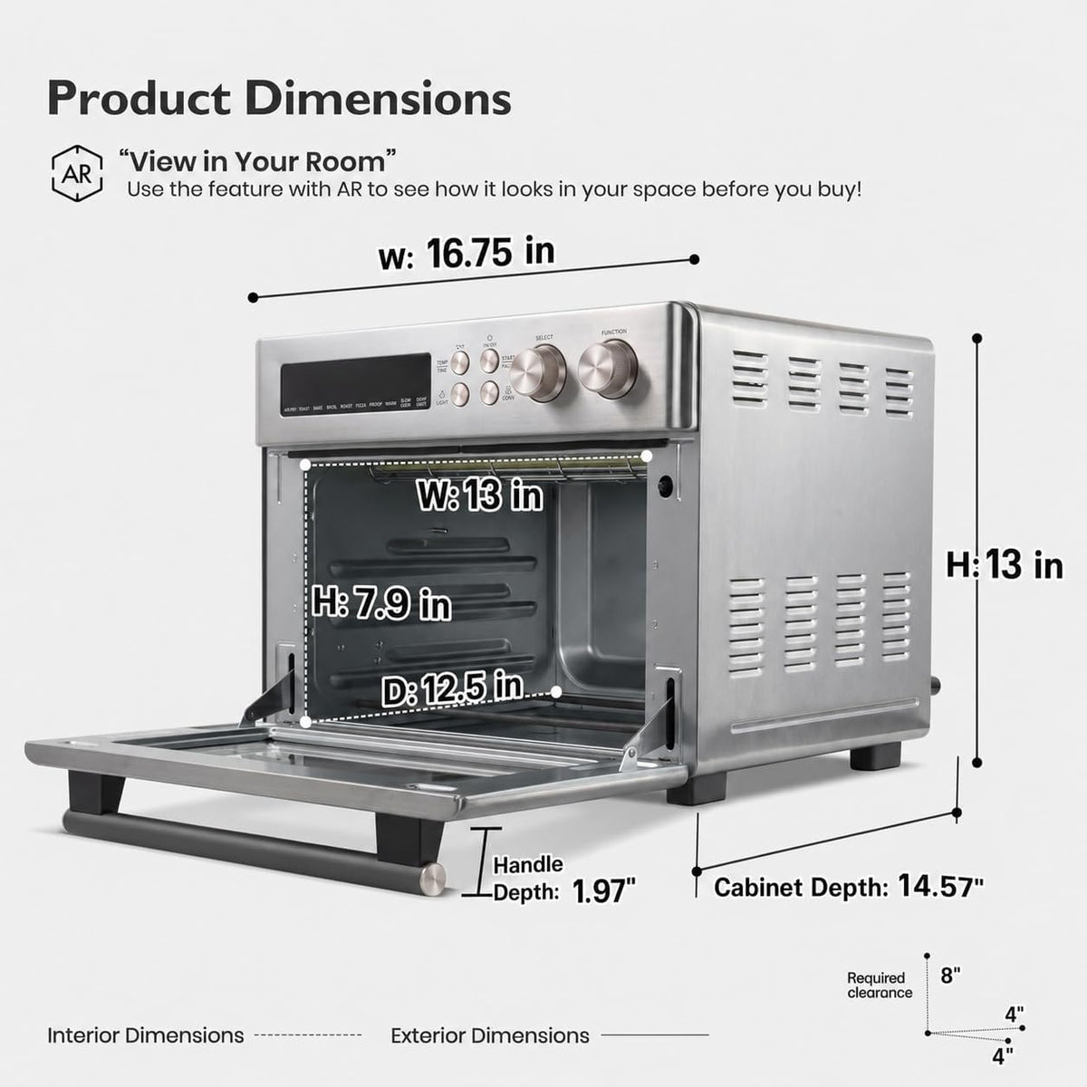 VAL CUCINA 26.3 QT Infrared Air Fryer Toaster Oven Combo, 10-in-1
