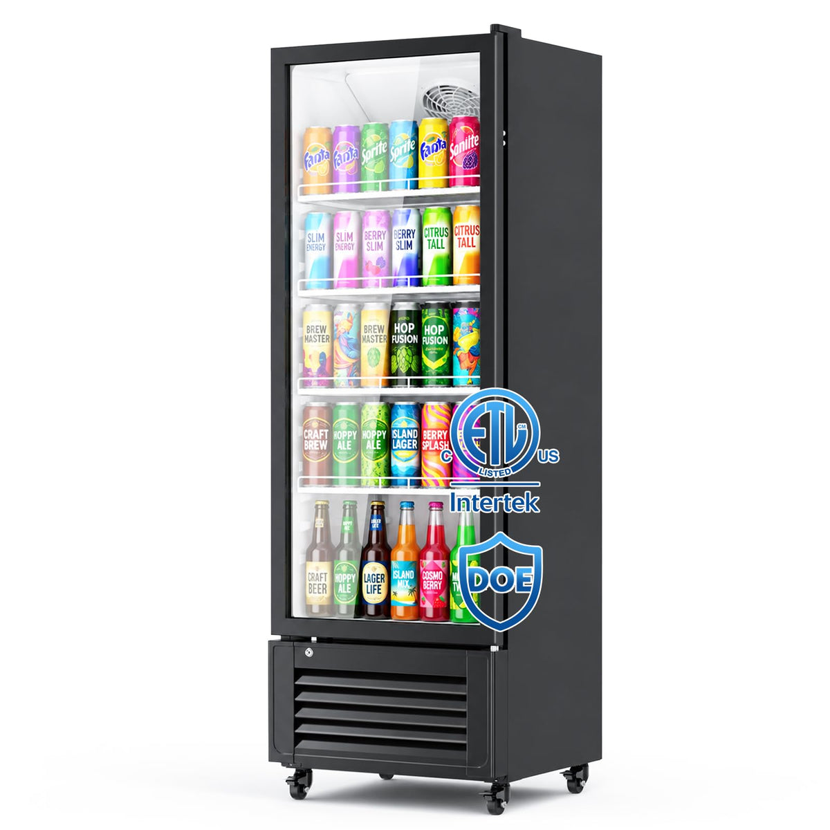 Commercial Refrigerators, 14.8 Cu.Ft Beverage Fridge with Glass Door