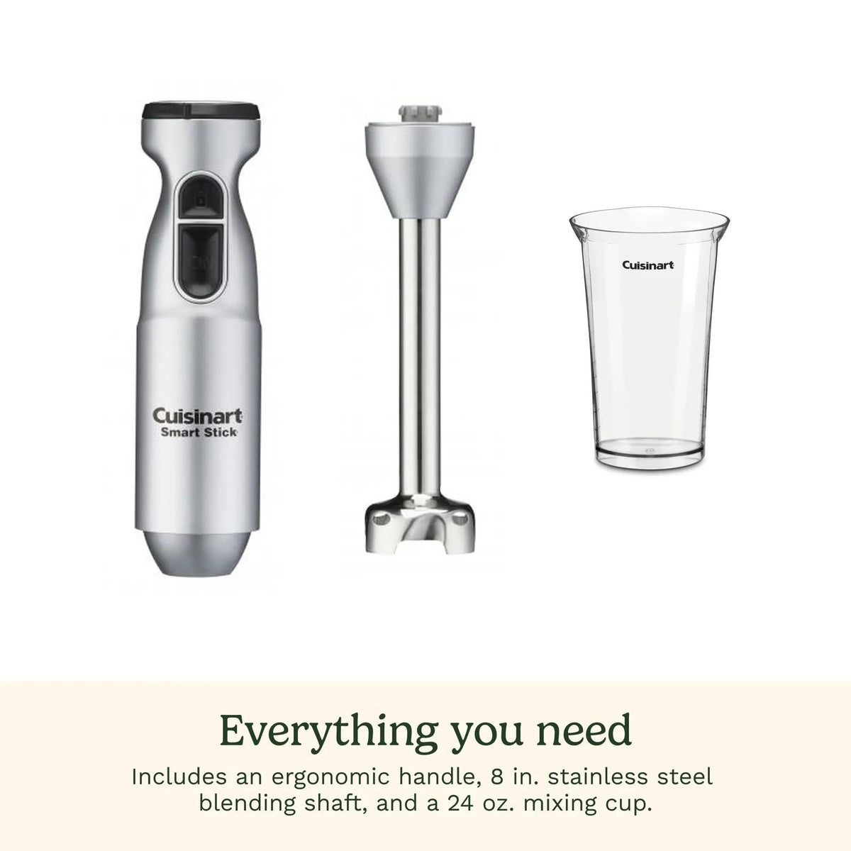 Cuisinart Smart Stick Two-Speed Corded Hand Blender, Powerful Immersion Blender with 300-Watt Motor Blends Shakes, Smoothies, Puree, Baby Food, Soups & Sauces, CSB-175RP1, Red
