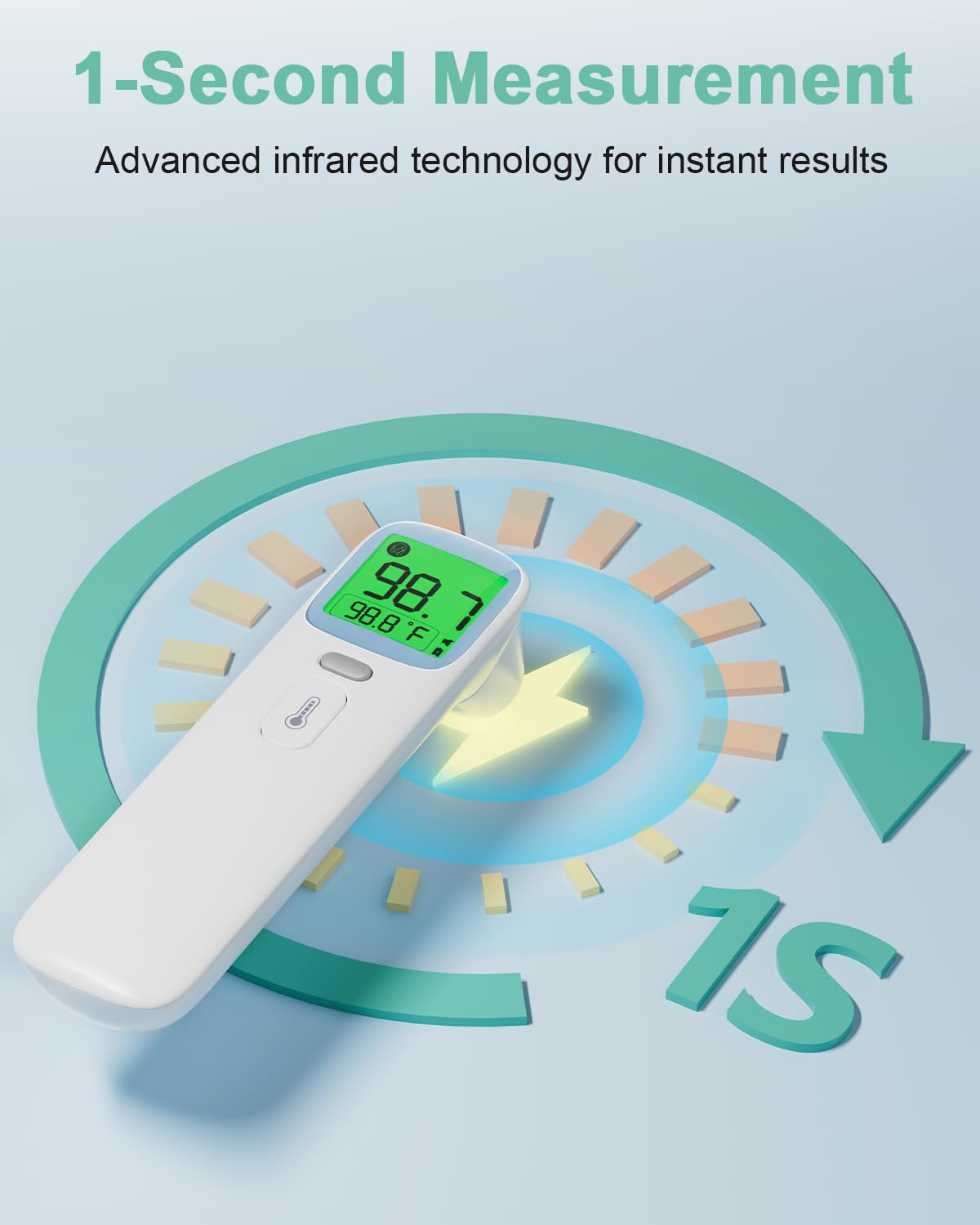 Baby Thermometer for Kids - Ear & Forehead Thermometer FSA-HSA, Digital Infrared Thermometers for Adults, Accurate No Touch Termometro with Fever Alarm & Mute Mode,40 Memories (Blue 1 Pack)