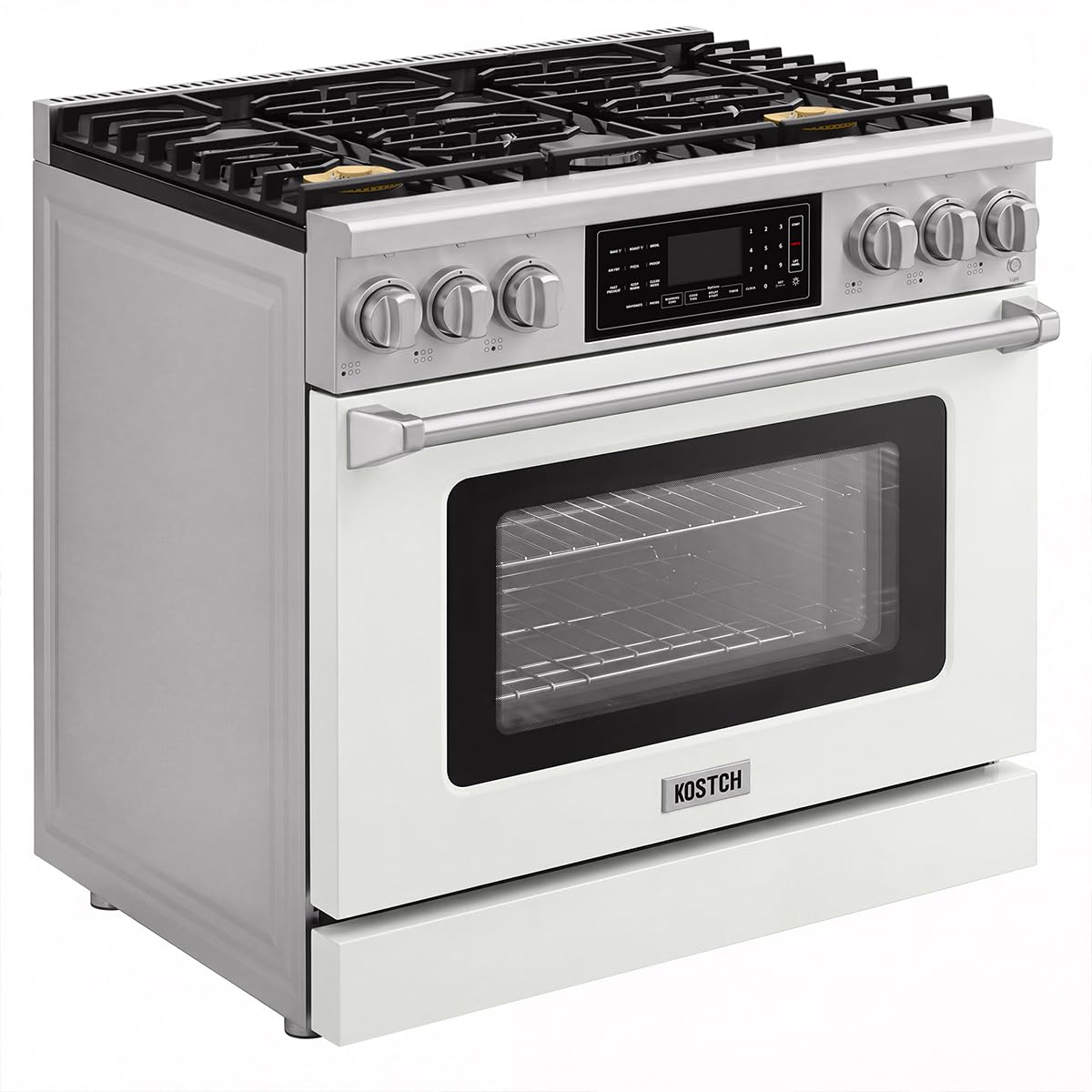 Tilt Panel 36" Natural Gas Range with 6.2 cu ft True Convection Oven (Red)