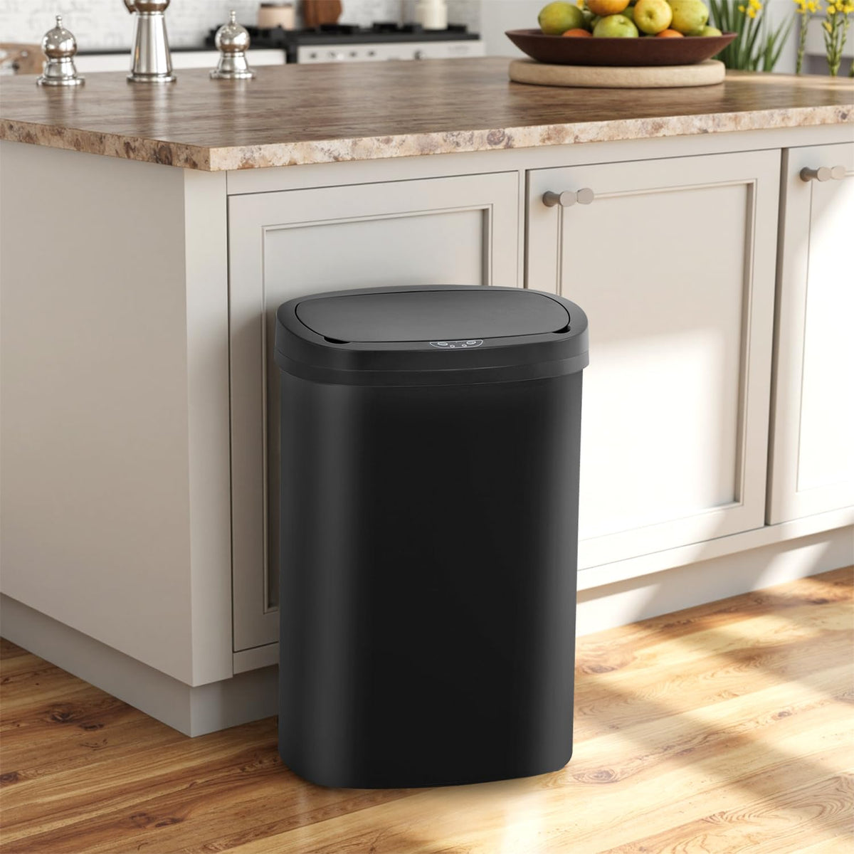 BestOffice | 13 Gallon Stainless Steel Trash Can with Lid | Steel