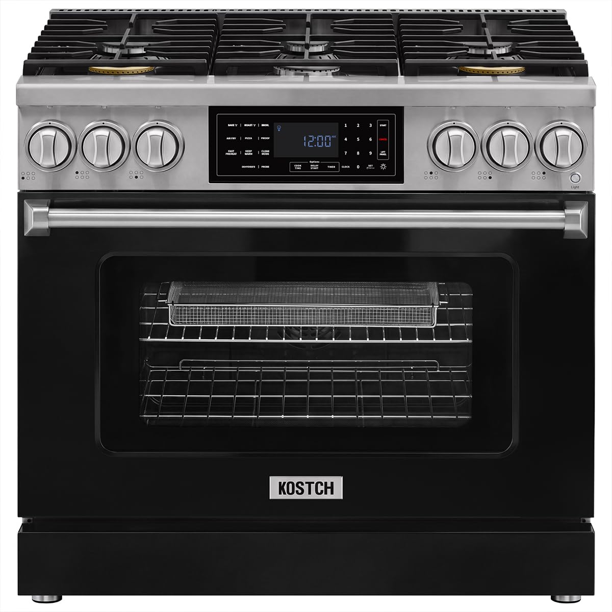 Tilt Panel 36" Natural Gas Range with 6.2 cu ft True Convection Oven (Red)