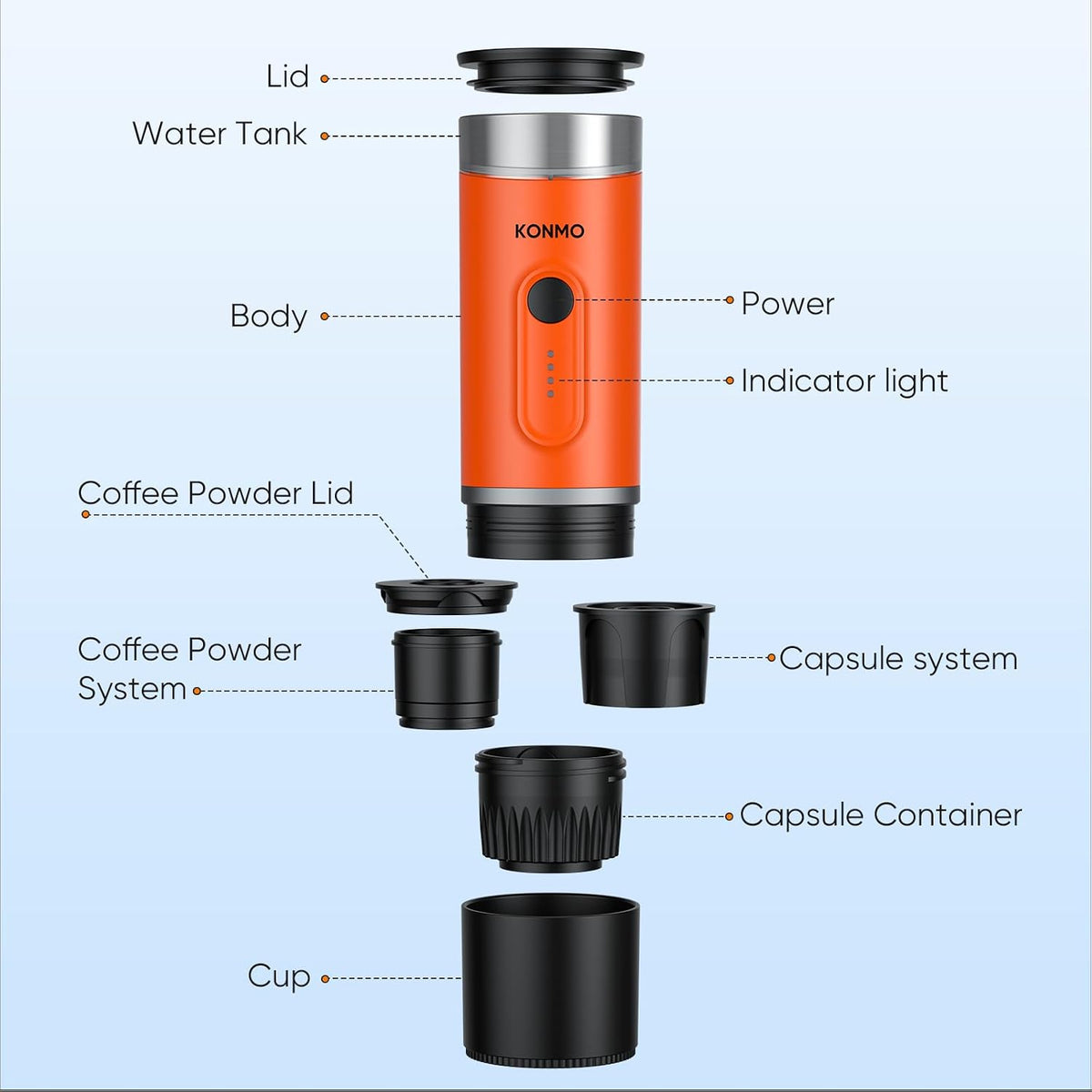 Portable Espresso Machine for Travel, Self-Heating Electric Coffee Maker
