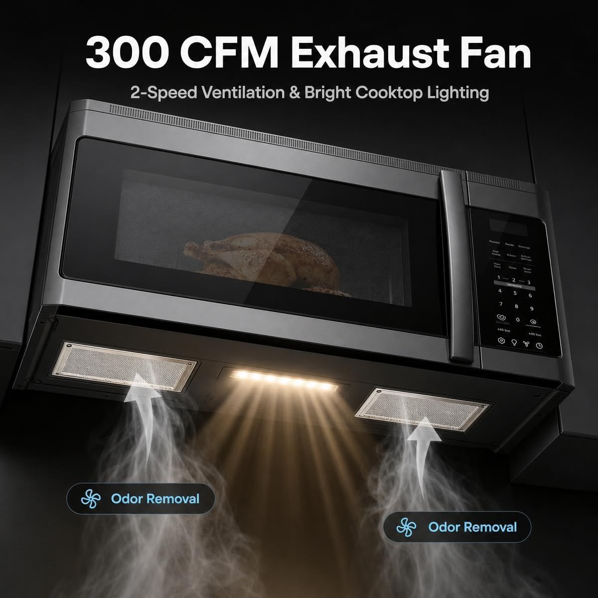 Over the Range Microwave Oven 1.7 cu.ft 1000W in Black