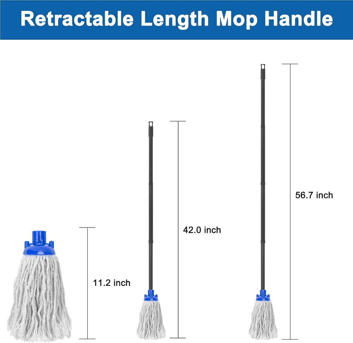 KeFanta Mop for Floor Cleaning,2 Pcs Cotton String Wet Replacement Head