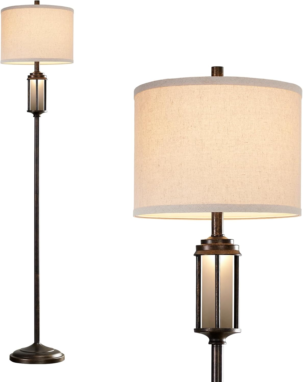 AIEAMPDO 65'' Farmhouse Floor Lamp for Living Room with 2 Light Sources