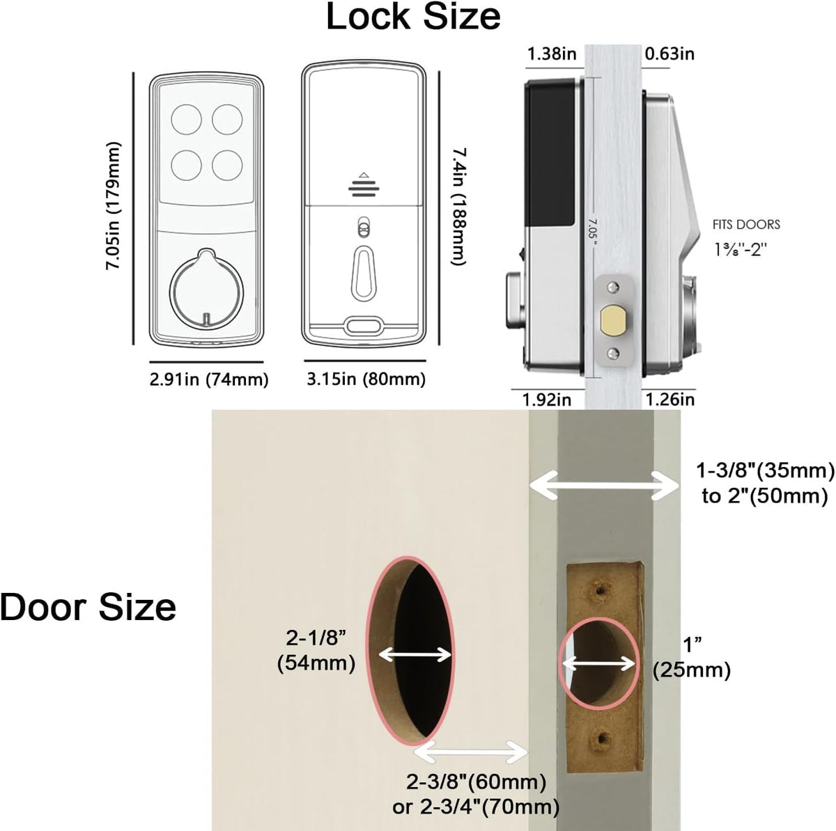 Lockly Secure Plus RFID Smart Deadbolt Lock Keyless Entry with Fingerprint