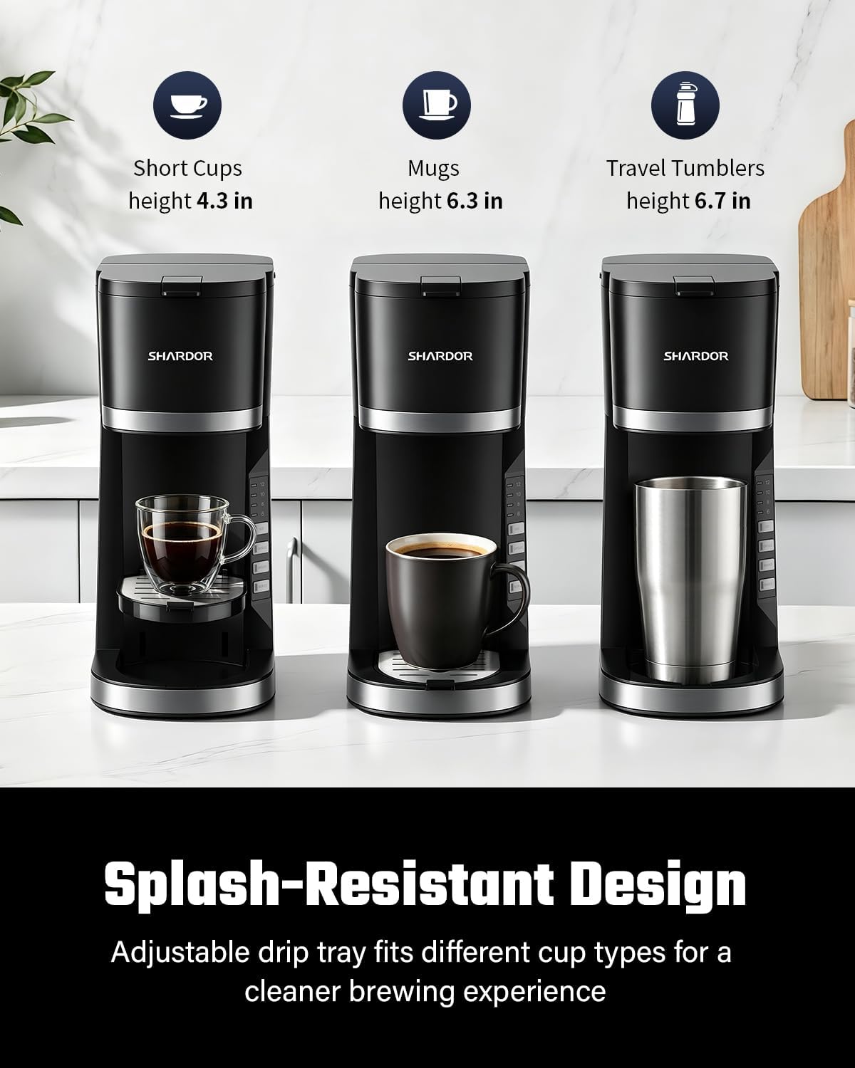 SHARDOR Mini Single Serve Coffee Maker for K-Cup Pods & Grounds, Hot & Iced