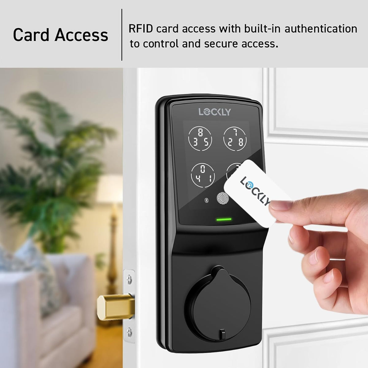 Lockly Secure Plus RFID Smart Deadbolt Lock Keyless Entry with Fingerprint