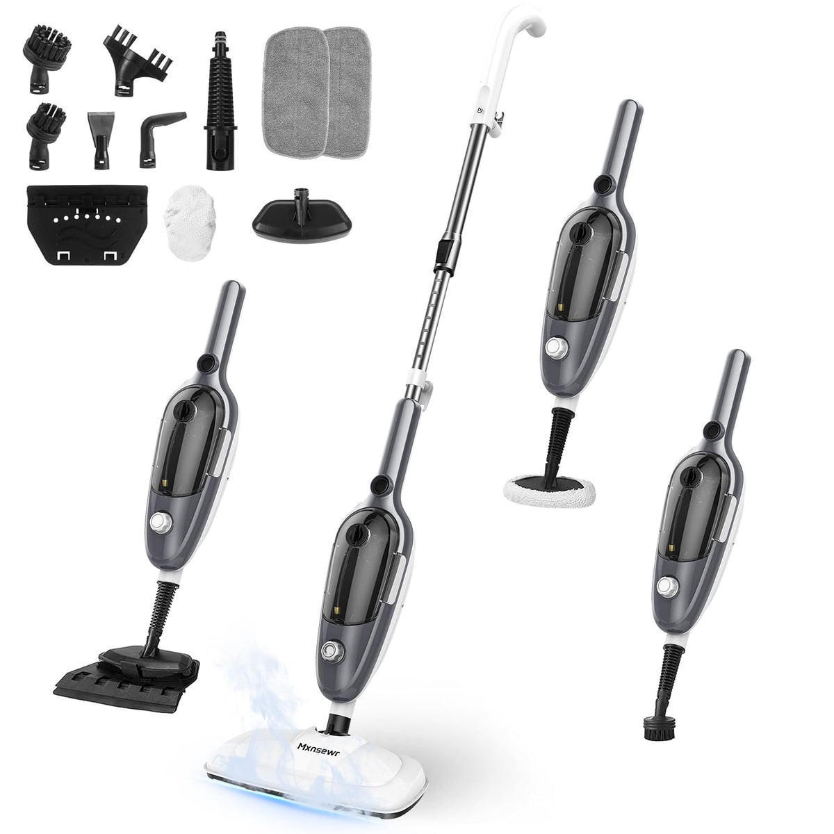 Steam Mop 11-in-1 Handheld Detachable Adjustable Steam Cleaner, Rose Gold