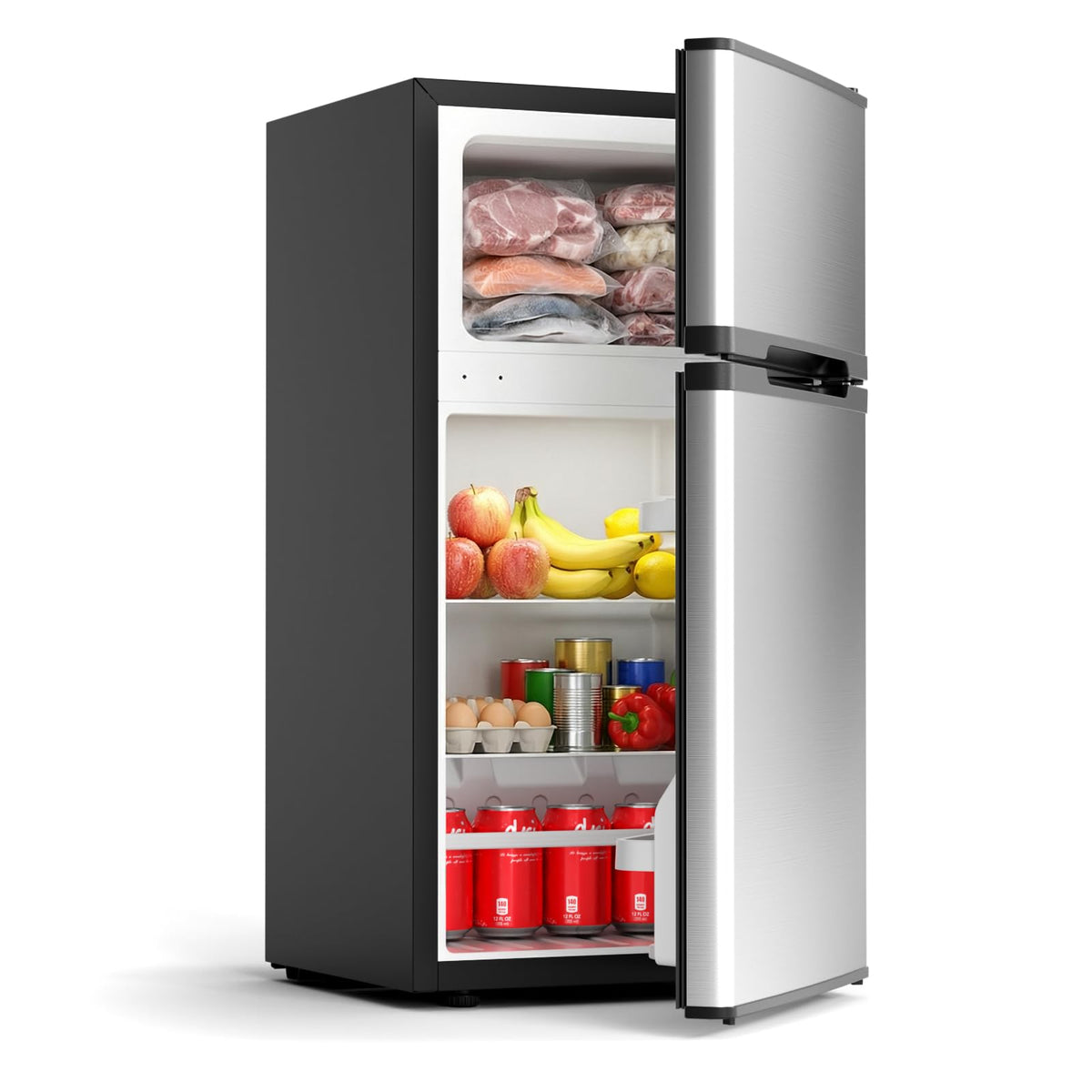 COWSAR 4.5 Cu.Ft Mini Fridge With Freezer for Bedroom Office, Black