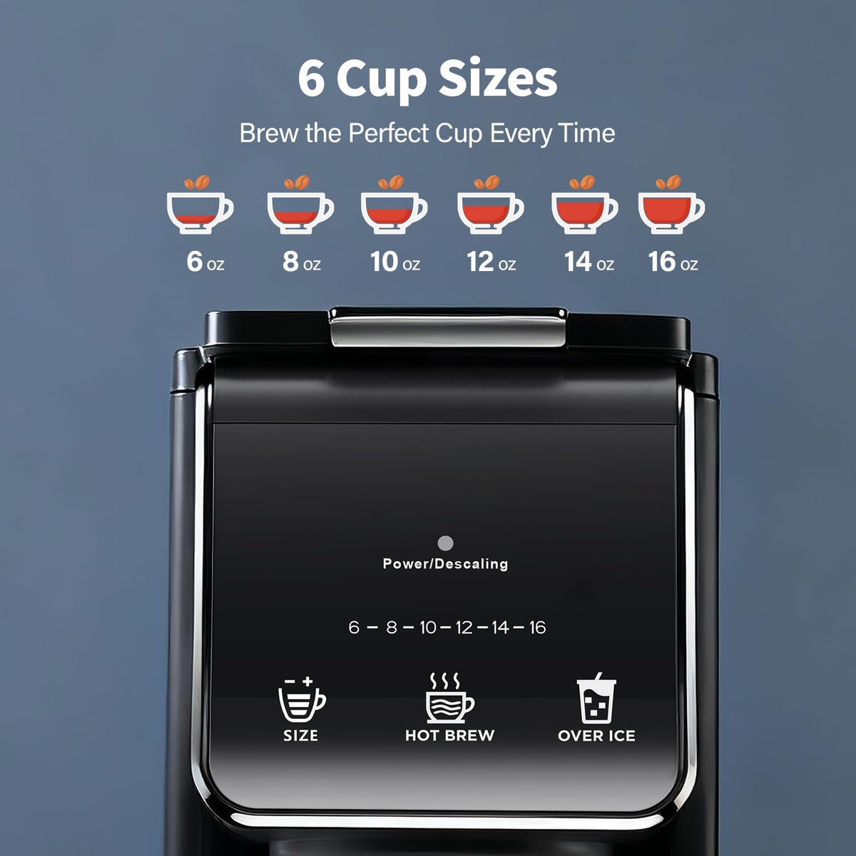 KIDISLE Single Serve K Cup & Ground Coffee Maker, Hot & Iced Brew, Black