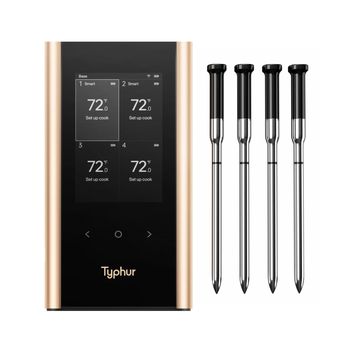 Typhur Sync Gold Wireless WiFi Meat Thermometer, 2 Slim Probes, Smart Base