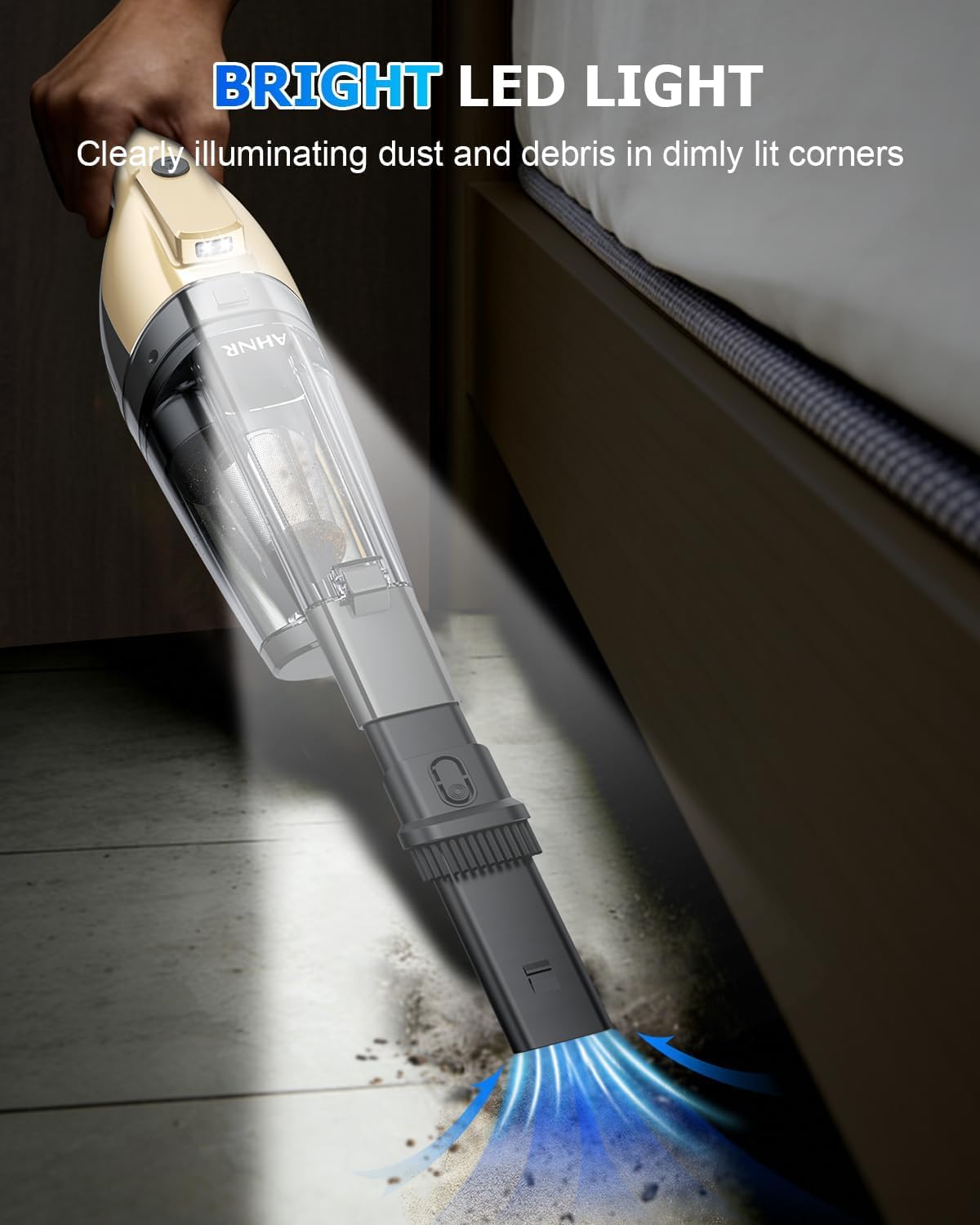 AHNR Handheld Vacuum Cordless Rechargeable, Hand Held Car Vacuum Cleaner