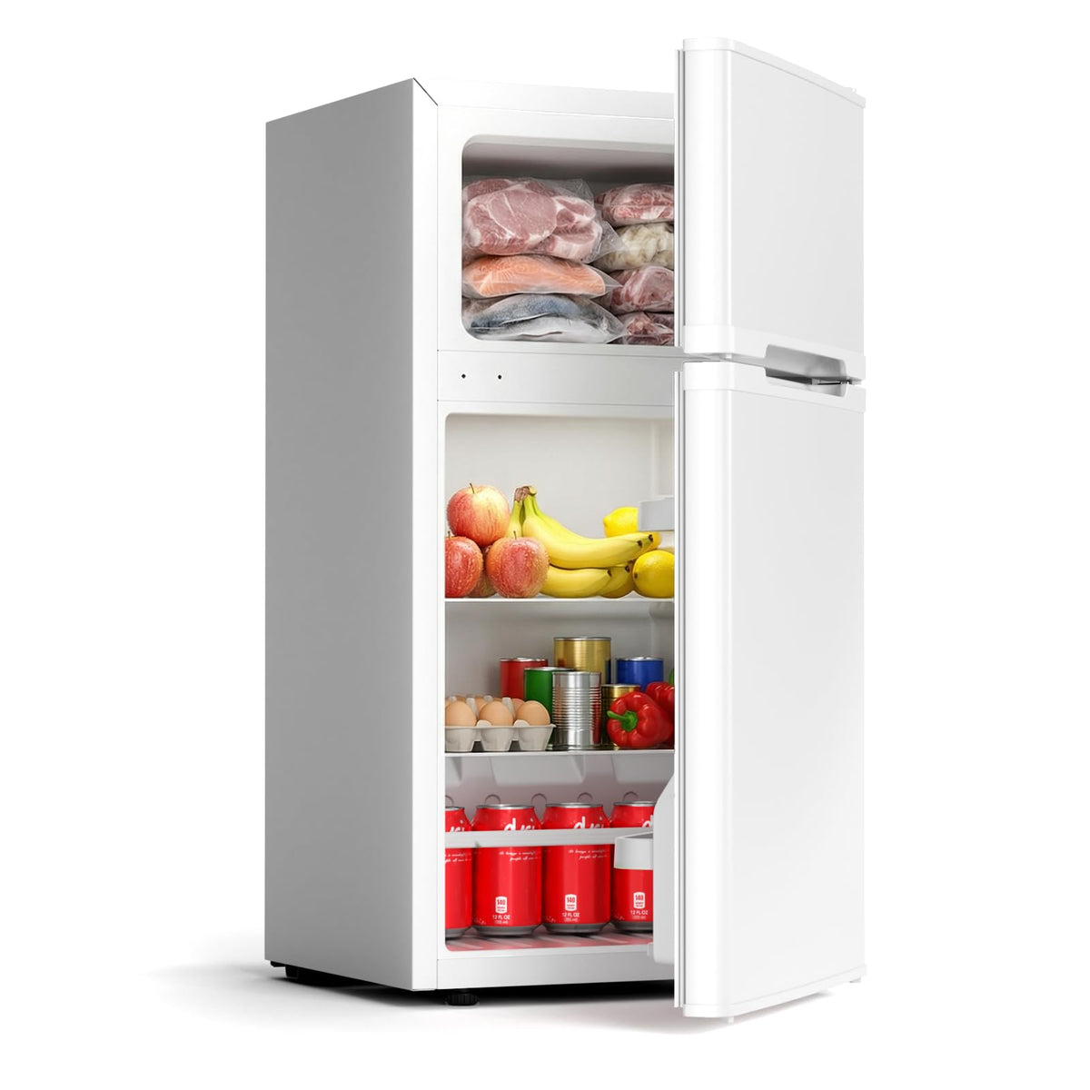 COWSAR 4.5 Cu.Ft Mini Fridge With Freezer for Bedroom Office, Black