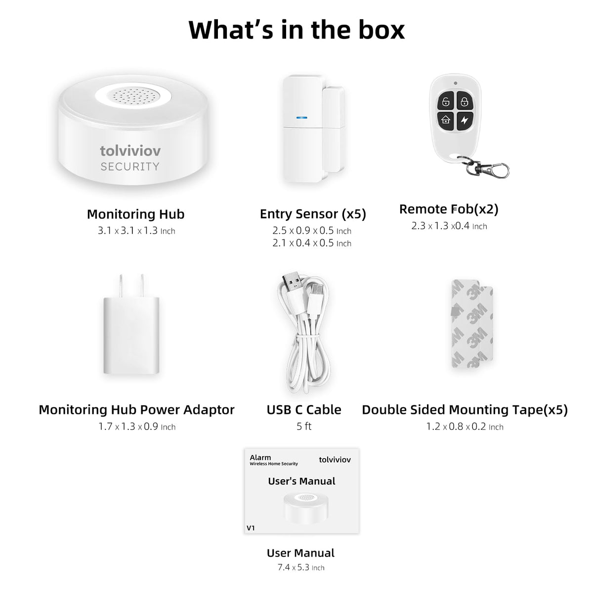 WiFi Door Alarm System, 8-Piece DIY Wireless Alarm Kit with Door Sensors