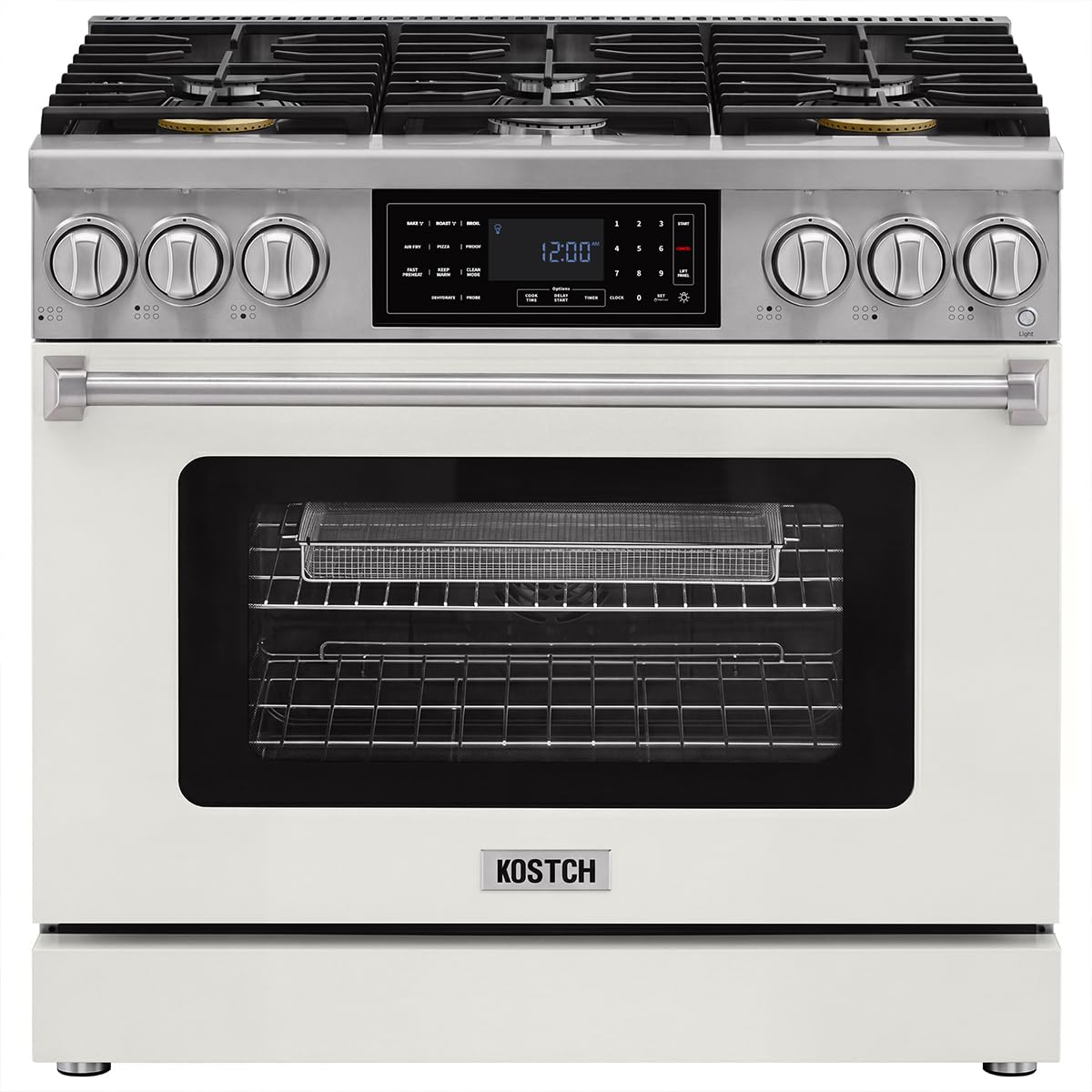Tilt Panel 36" Natural Gas Range with 6.2 cu ft True Convection Oven (Red)