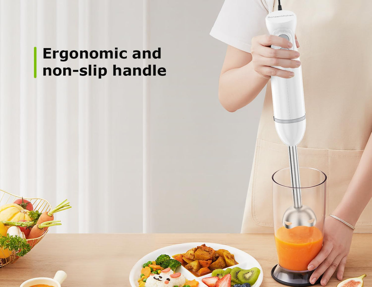 Bonsenkitchen Immersion Hand Blender, Smoothie, Puree, Baby Food