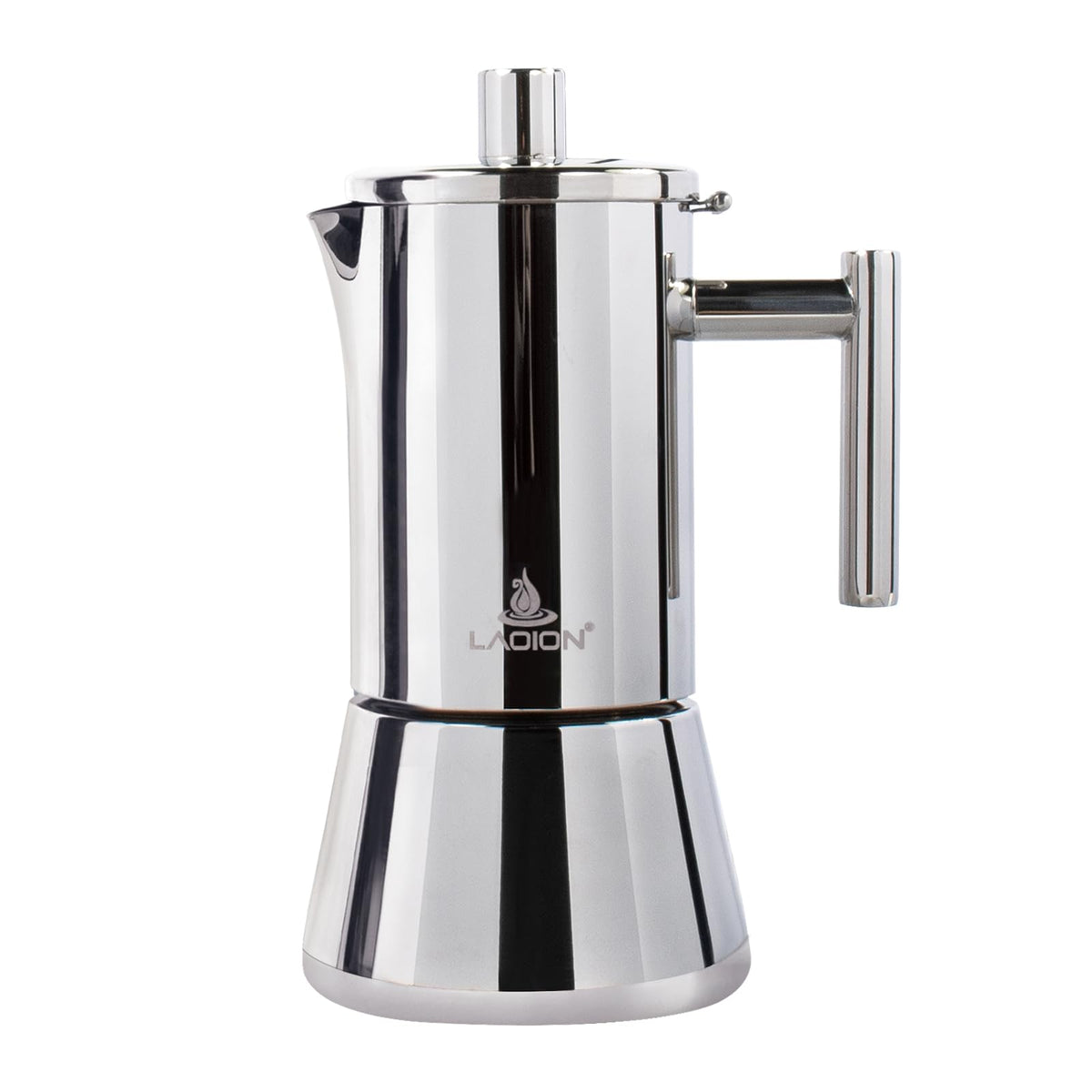 LAOION Stovetop Espresso Maker, 6Cup 10 oz Moka Pot, Stainless Steel
