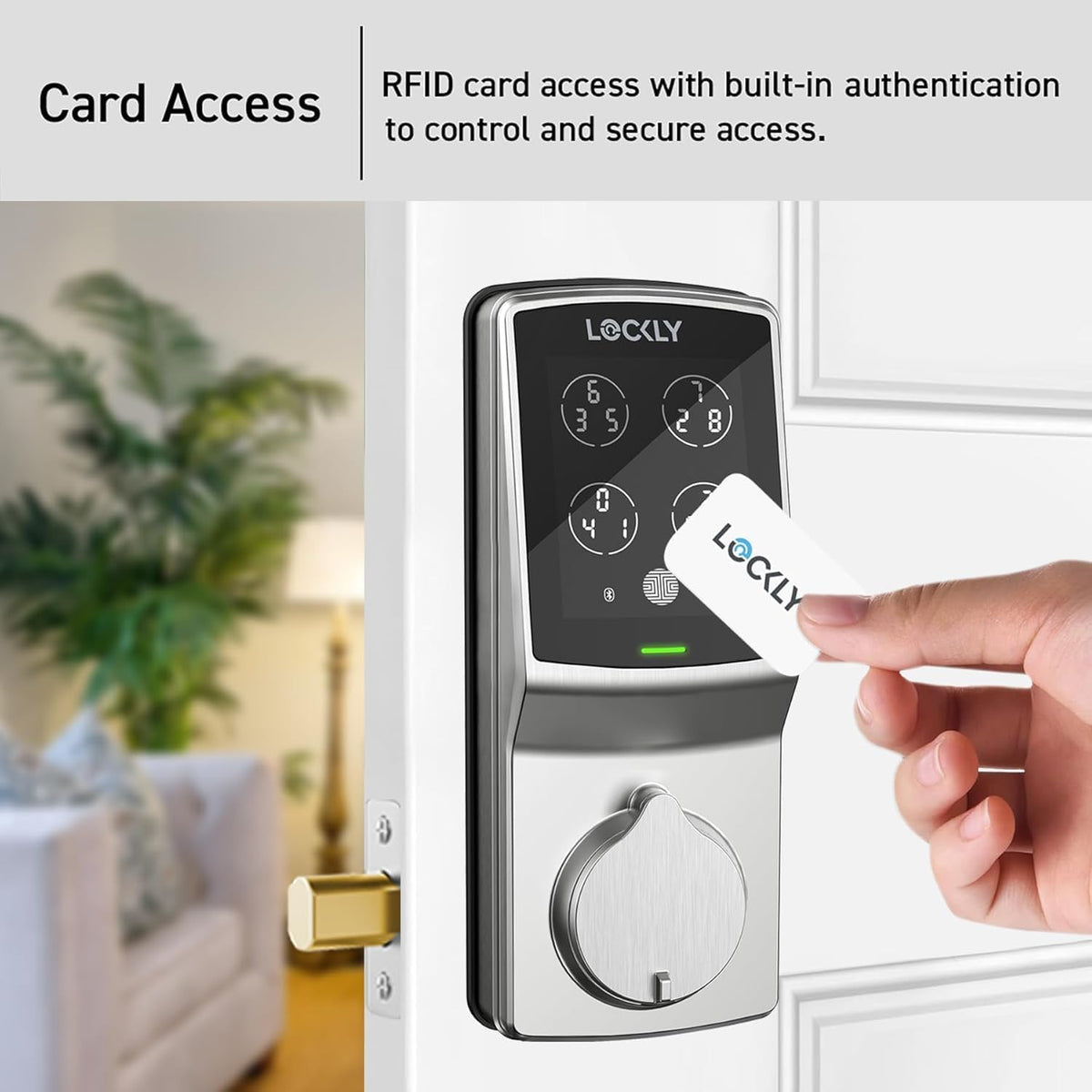 Lockly Secure Plus RFID Smart Deadbolt Lock Keyless Entry with Fingerprint