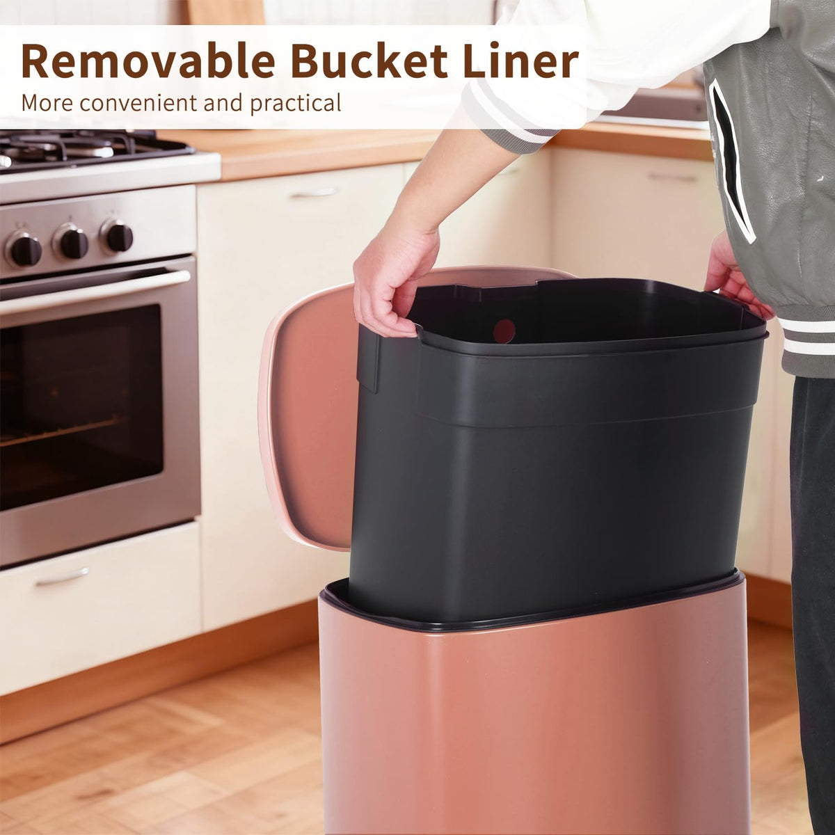 PayLessHere | 13G Trash Can with Lid | Steel | Removable Inner Bucket