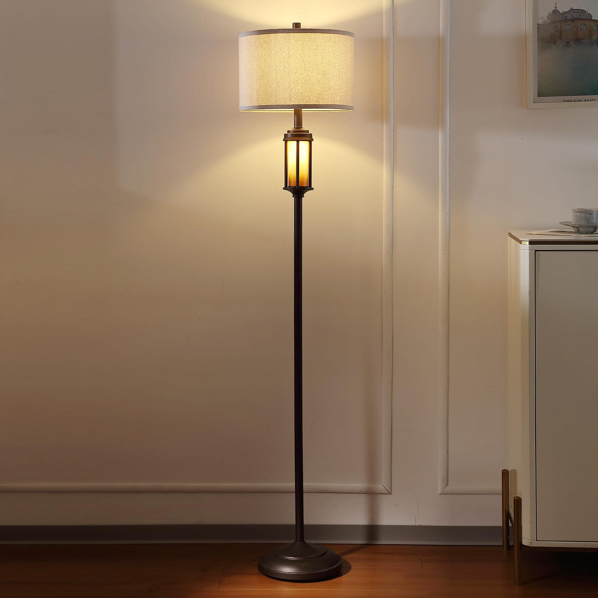 AIEAMPDO 65'' Farmhouse Floor Lamp for Living Room with 2 Light Sources