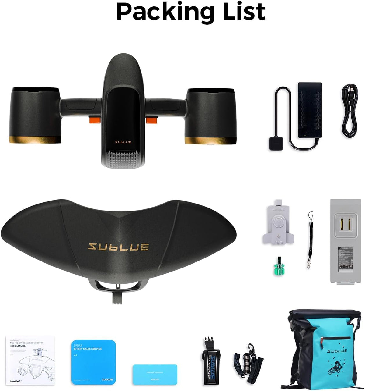 sublue Mix Pro Dual Motor Underwater Scooter - 3 Speed Modes, 60 Min Runtime, 131ft Depth with Camera Mount & Low Battery Alarm for Pool, Diving, Snorkeling - Water Scooter for Adults