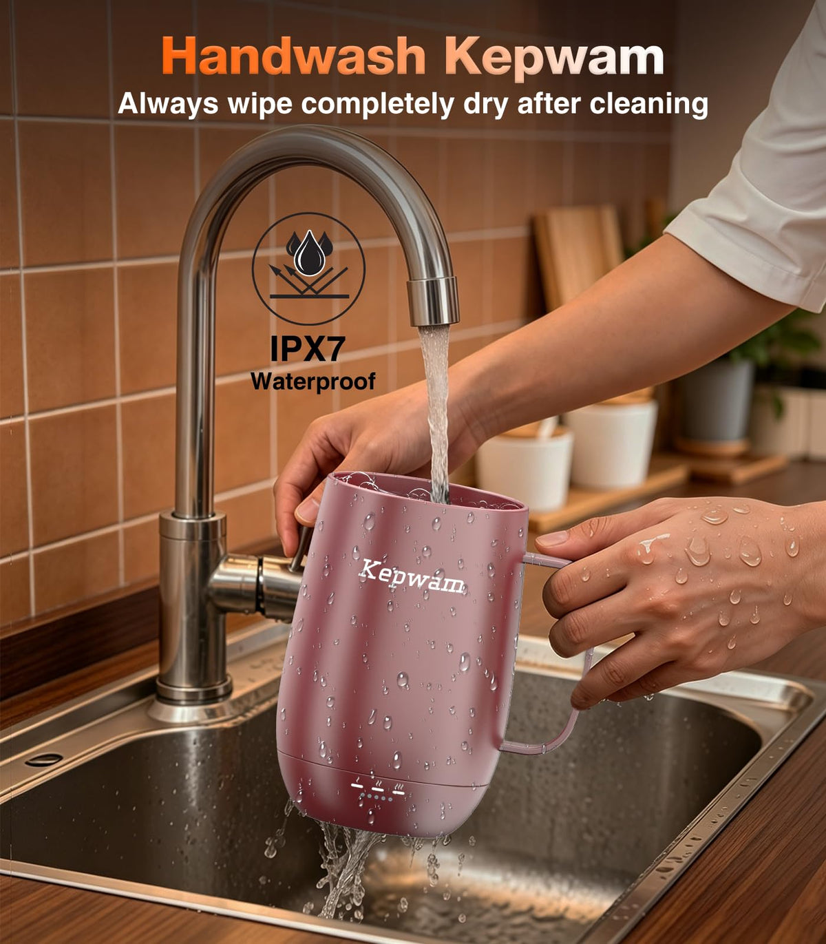 Kepwam Self-Heating Coffee Mug T2, 16oz Electric Heated Mug Hot Up to 149℉