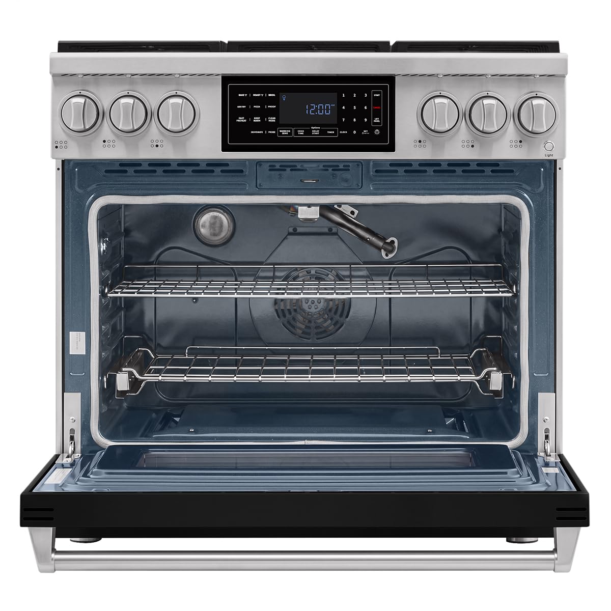 Tilt Panel 36" Natural Gas Range with 6.2 cu ft True Convection Oven (Red)