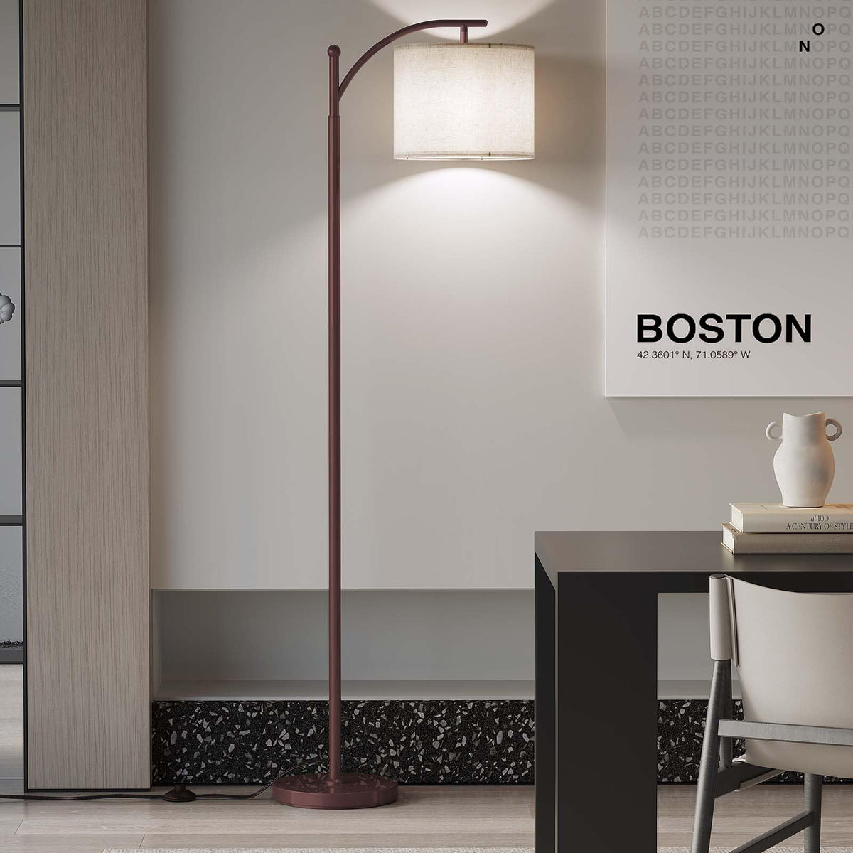 SUNMORY Arc Floor Lamp, Modern Floor Lamp with 3 Color Temperatures Bulb