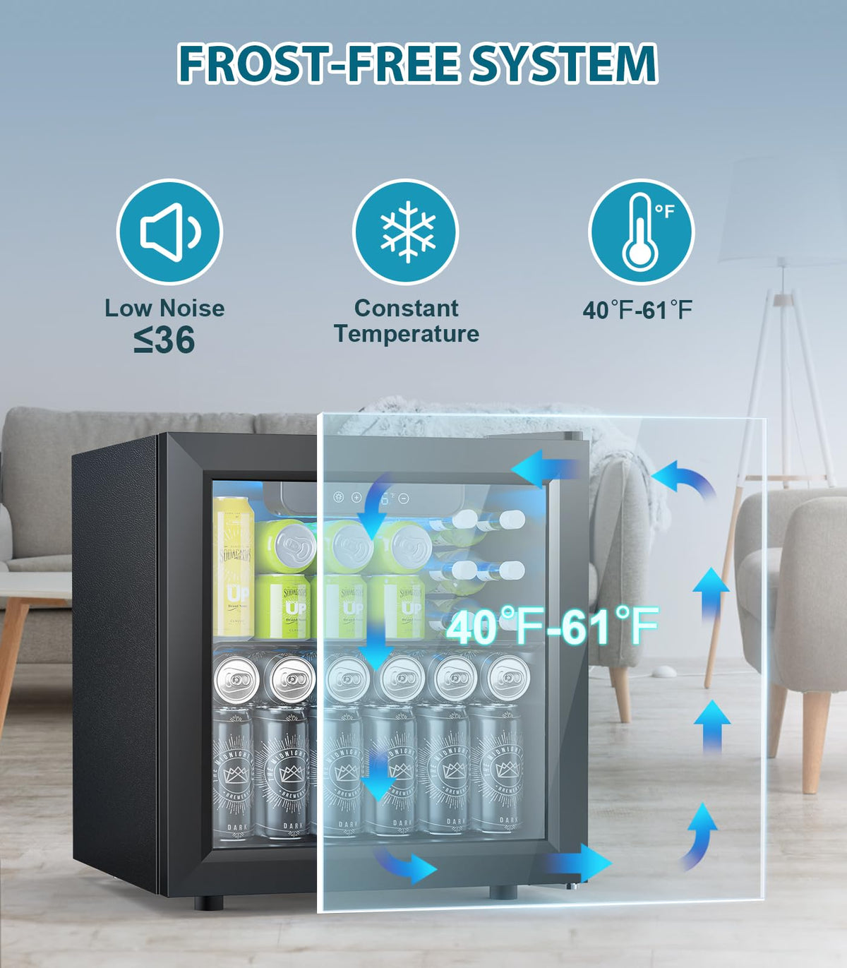 Electactic Mini Fridge 130 Can Beverage Refrigerator Cooler, 3.2 Cu.Ft Drink Fridge forSoda Wine Beer, Digital Temperature Control Cooler for Home, Dorm, Bar