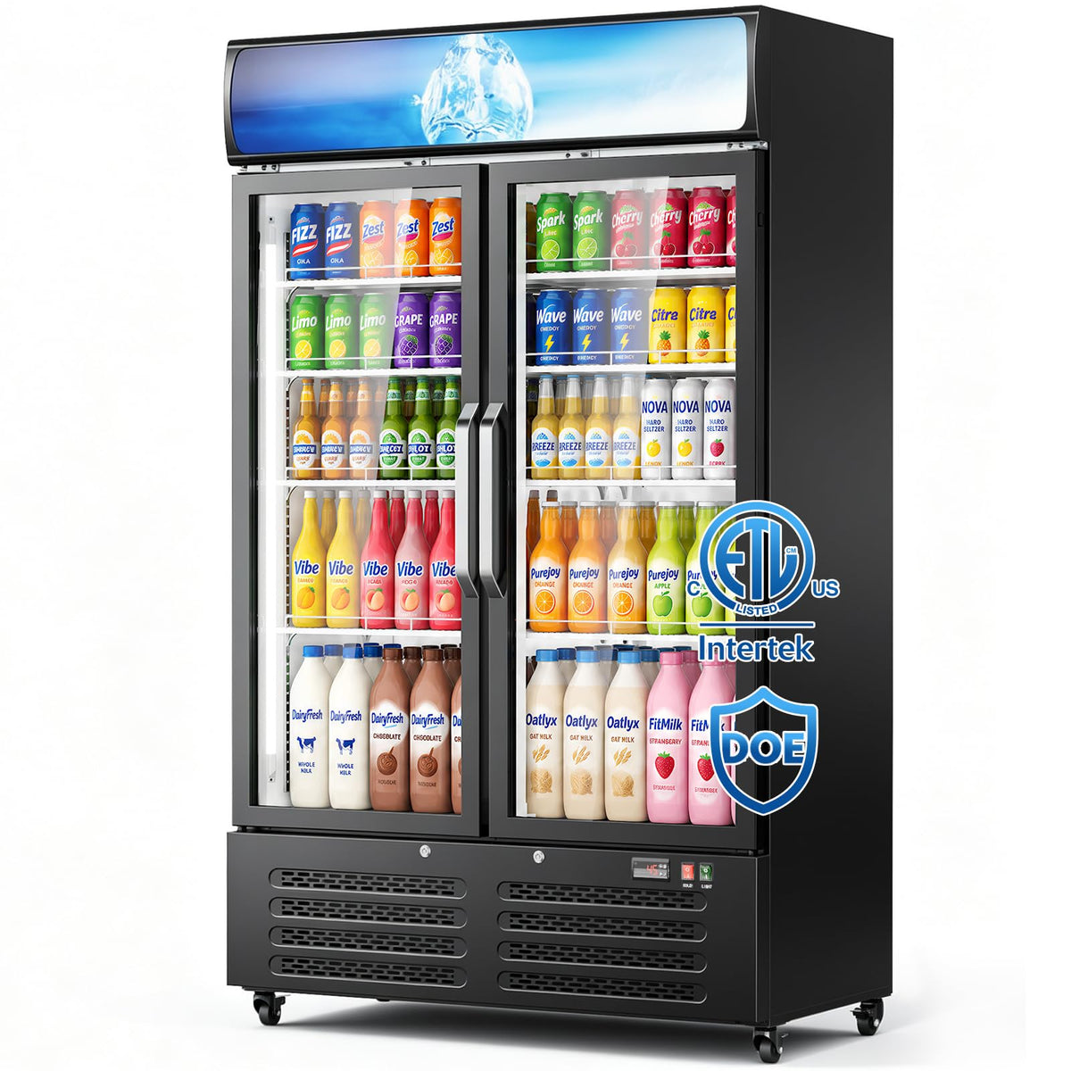 Commercial Refrigerators, 14.8 Cu.Ft Beverage Fridge with Glass Door