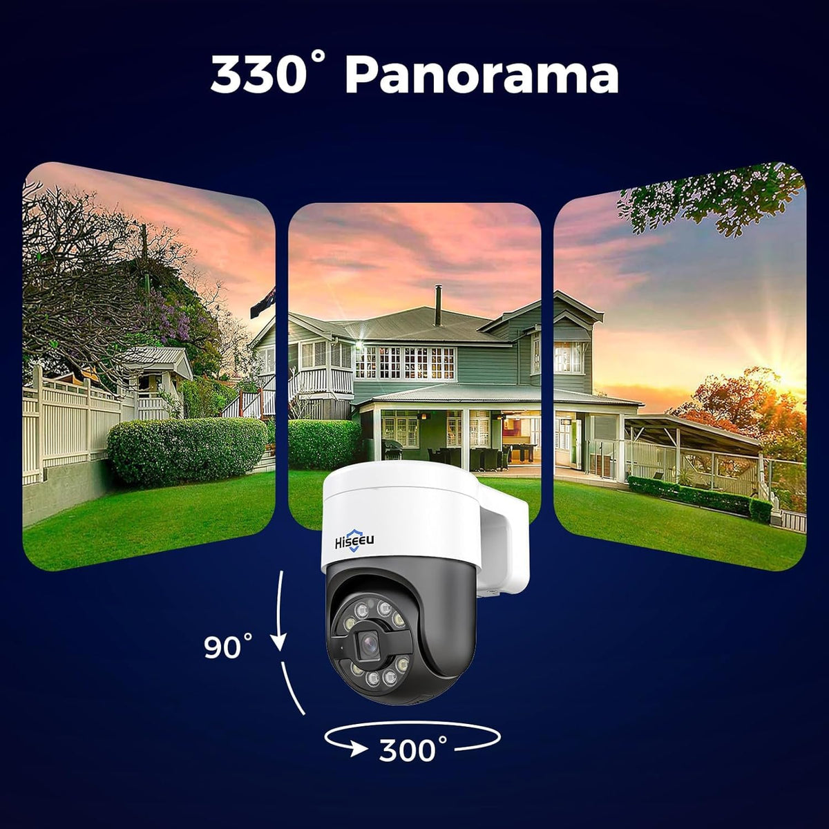 【Human Track】Hiseeu 4K PoE PTZ Security Camera System, 6pcs 5MP PTZ Cameras