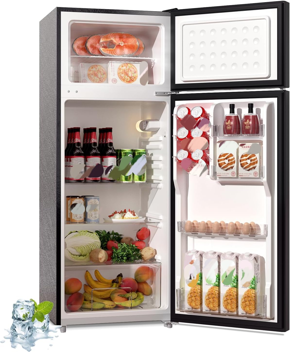 7.7 Cu.Ft Refrigerator with Top Freezer Apartment Size Black