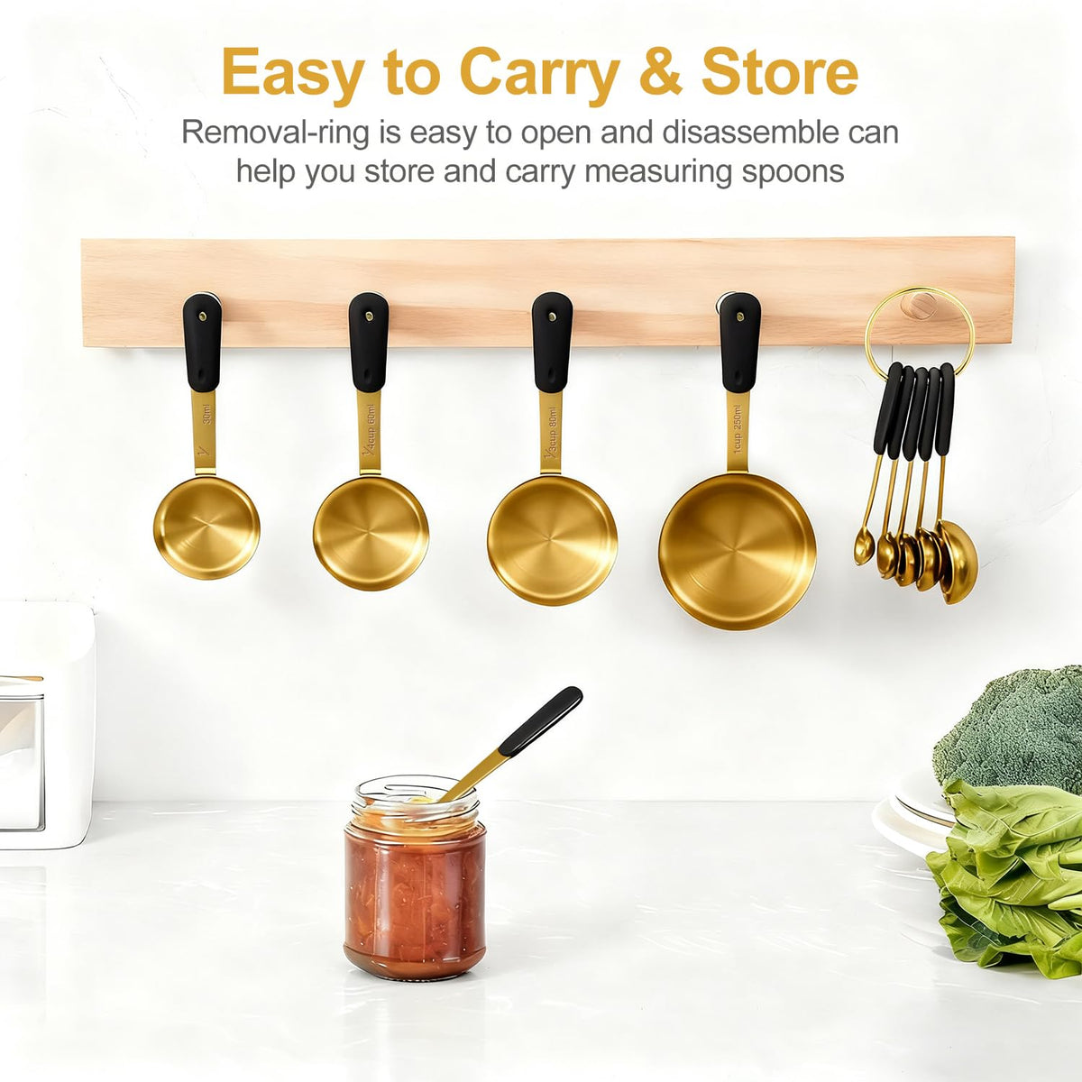 10-Pcs Stainless Steel Measuring Cups & Spoons Set, Colorful Handles
