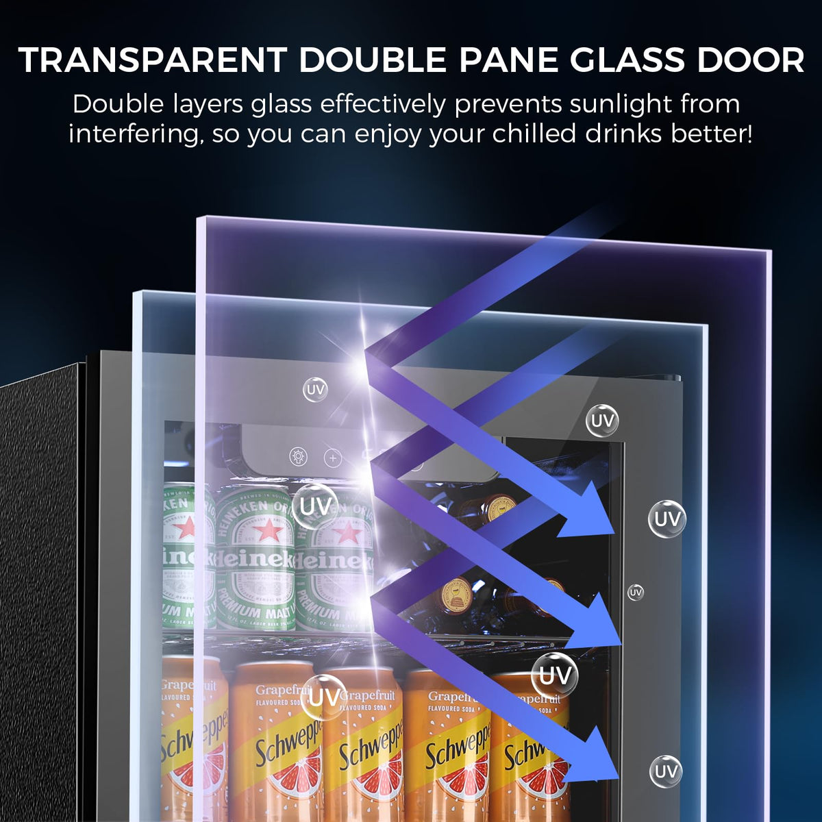 Electactic Mini Fridge 130 Can Beverage Refrigerator Cooler, 3.2 Cu.Ft Drink Fridge forSoda Wine Beer, Digital Temperature Control Cooler for Home, Dorm, Bar