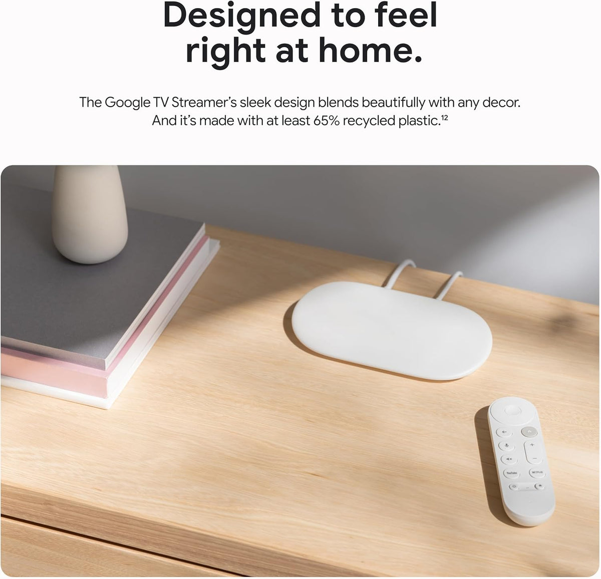 Google Streamer 4K – Fast Streaming Entertainment with Voice Search Remote, Watch Movies, Shows, Live Channels and Netflix in HDR, Smart Home Control, 32 GB Storage, Porcelain