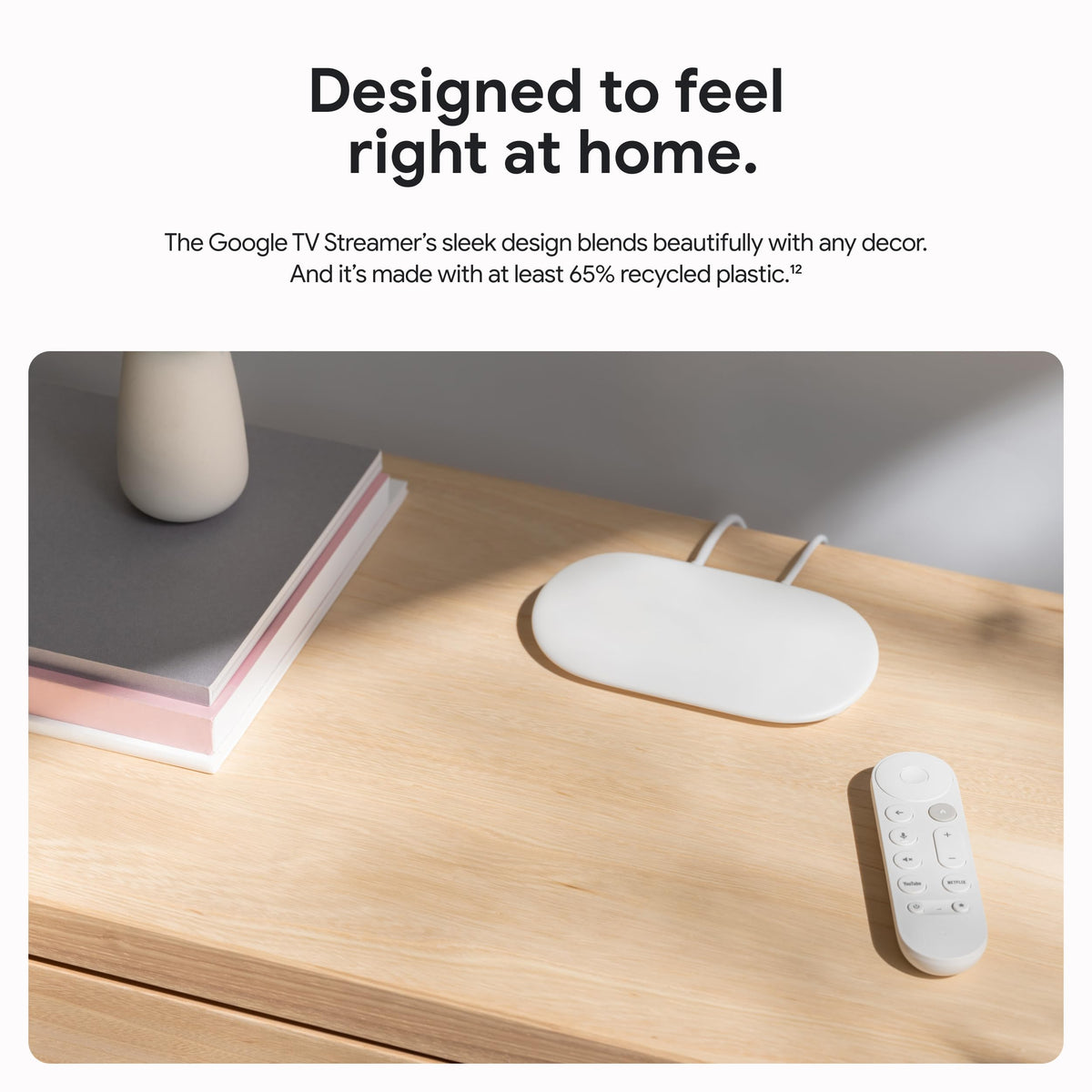 Google Streamer 4K – Fast Streaming Entertainment with Voice Search Remote, Watch Movies, Shows, Live Channels and Netflix in HDR, Smart Home Control, 32 GB Storage, Porcelain